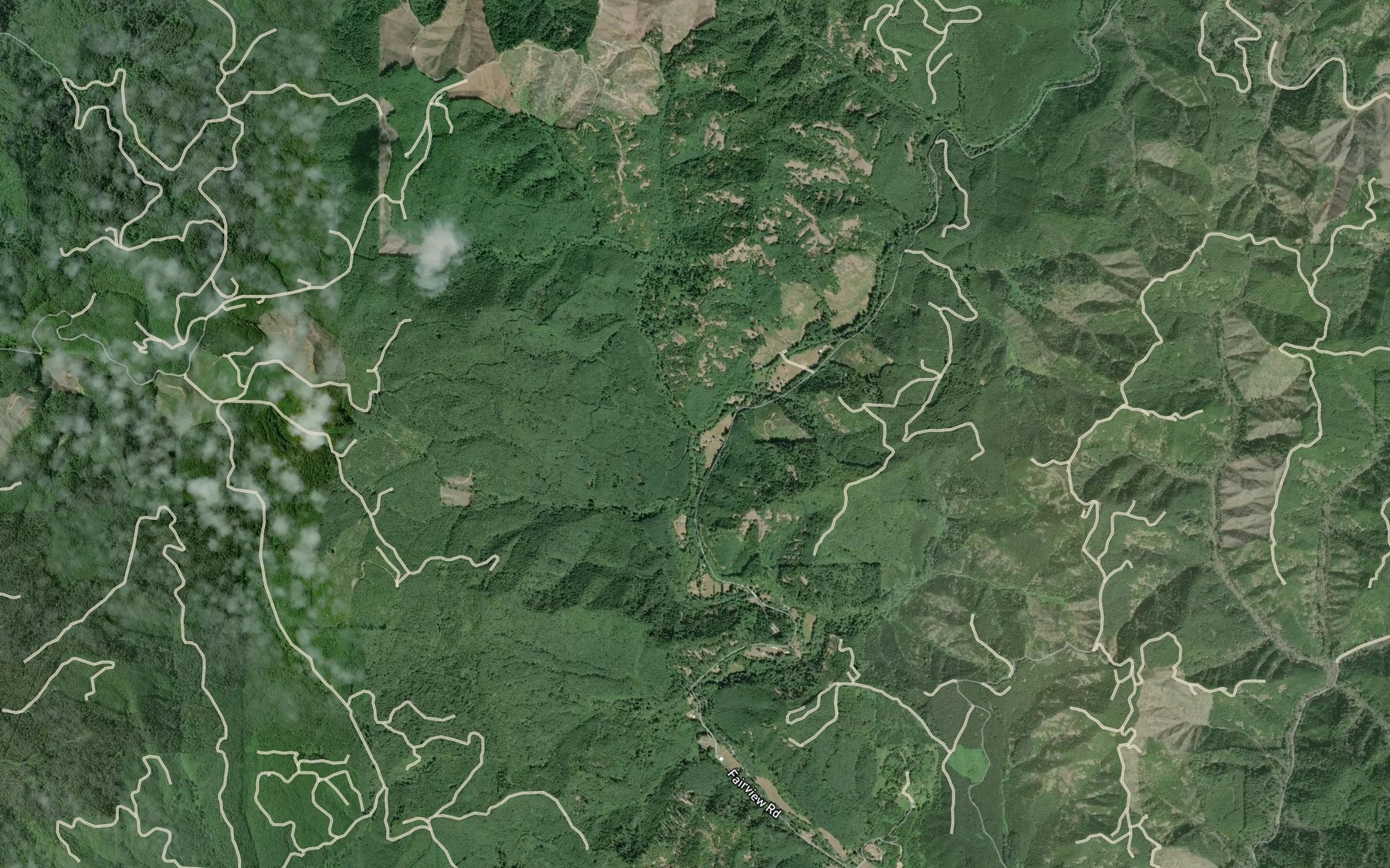 Satellite map of the Giles Creek
