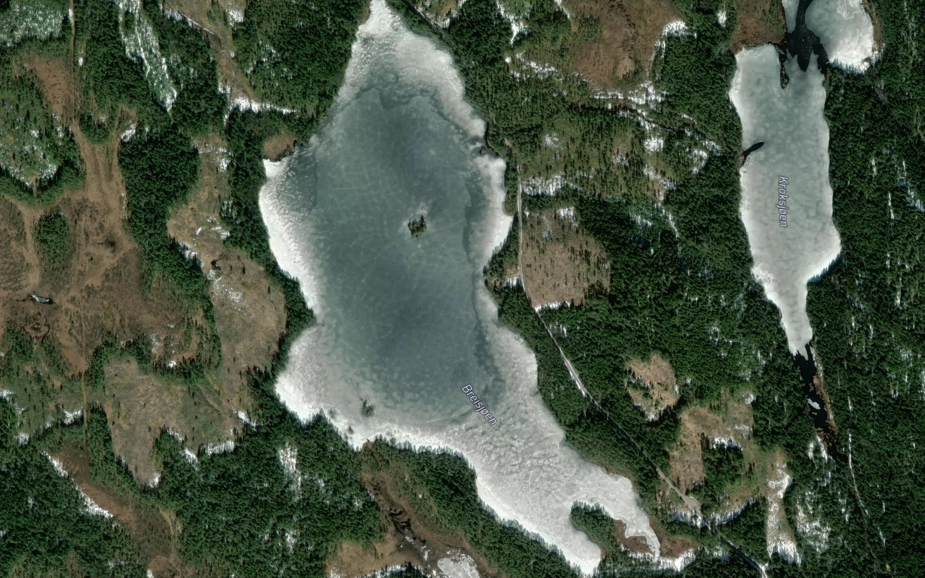 Satellite map of the Breidsjoen