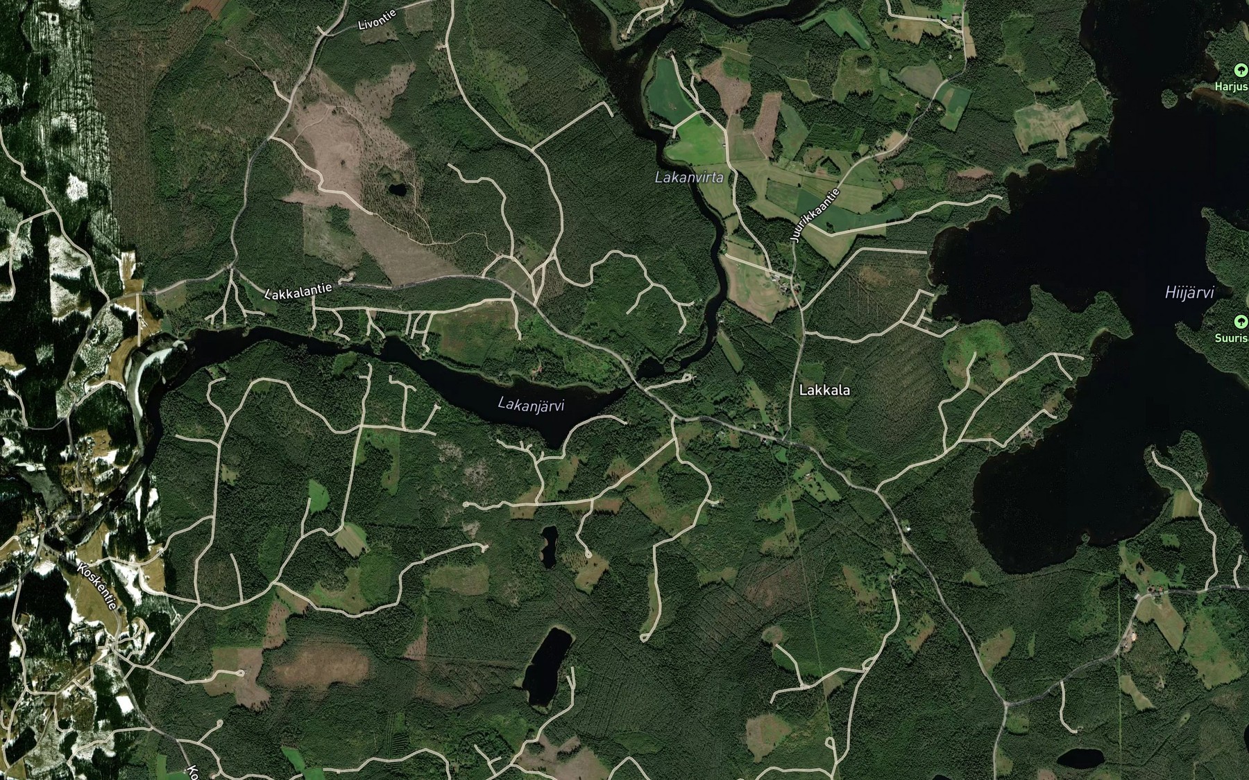 Satellite map of the Lakanvirta