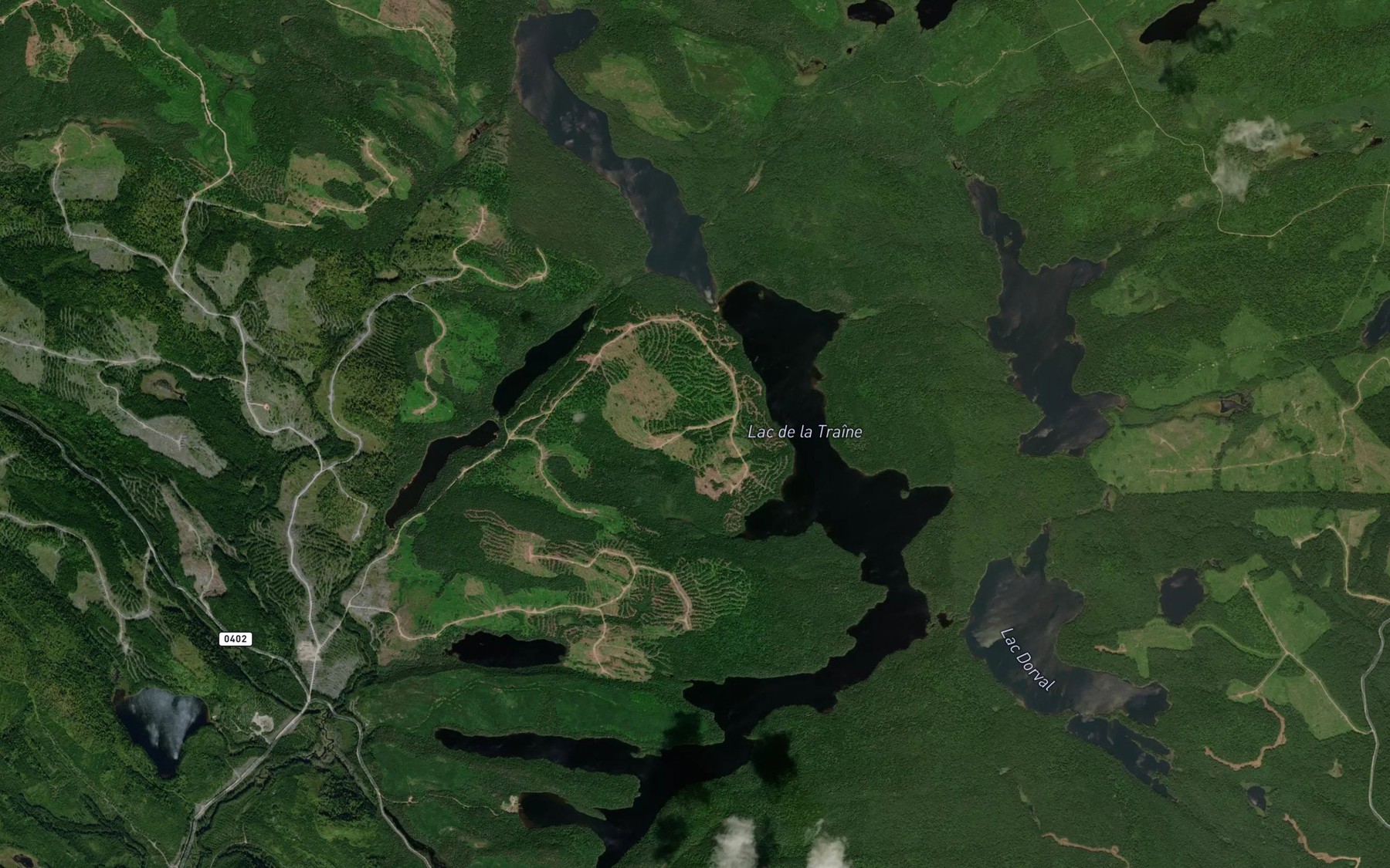 Satellite map of the Lac de la Traine