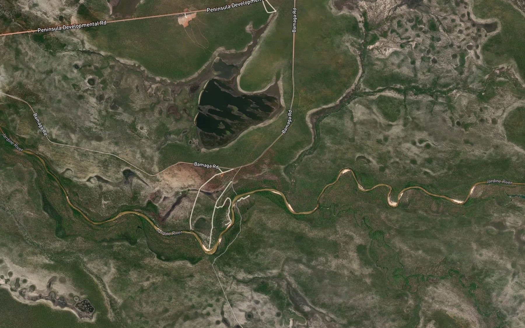 Satellite map of the Eliot Creek