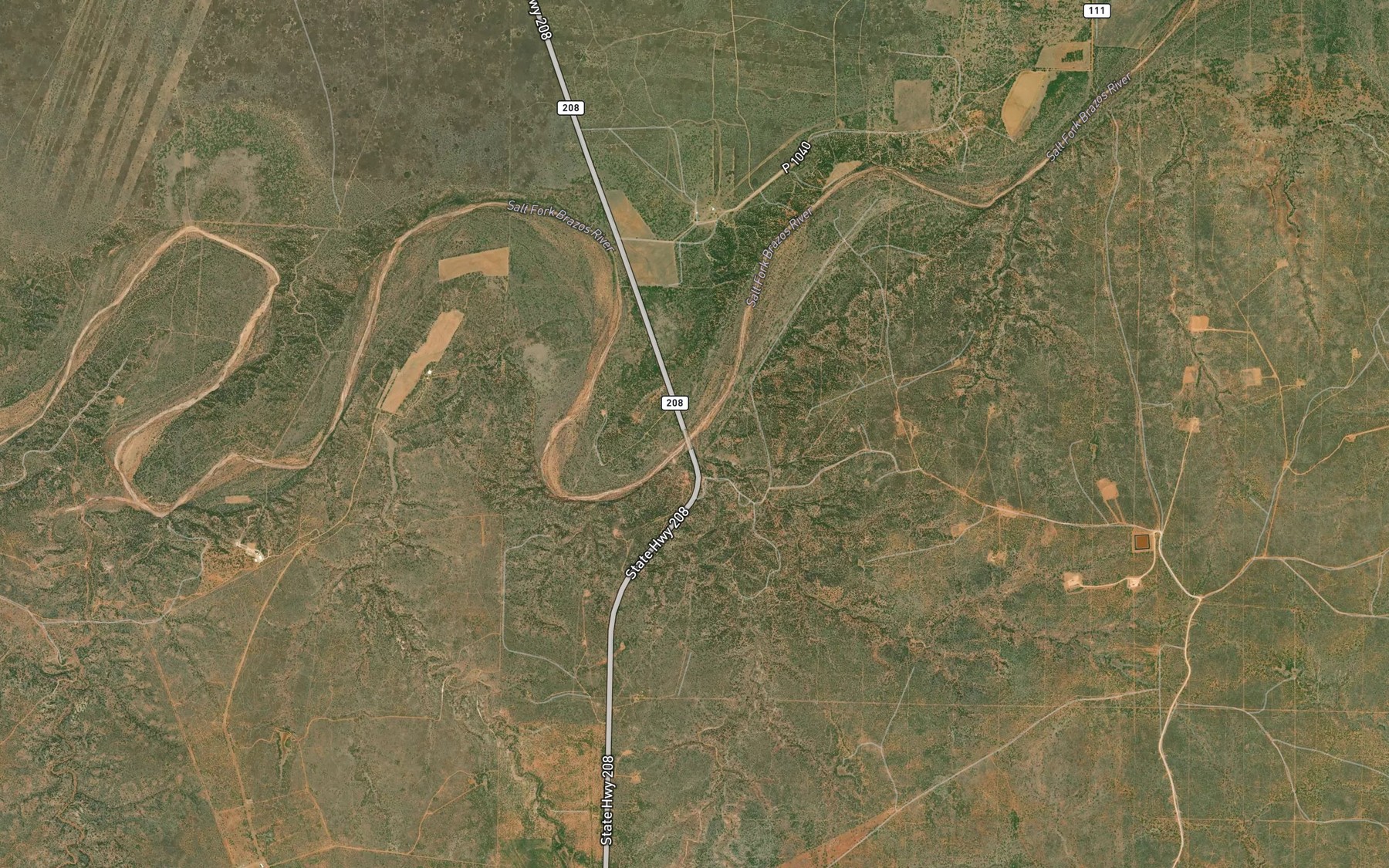 Satellite map of the Gyp Creek