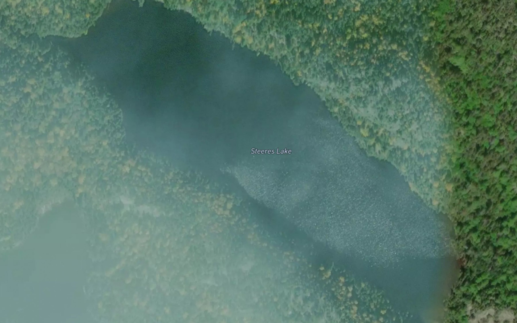 Satellite map of the Steeres Lake
