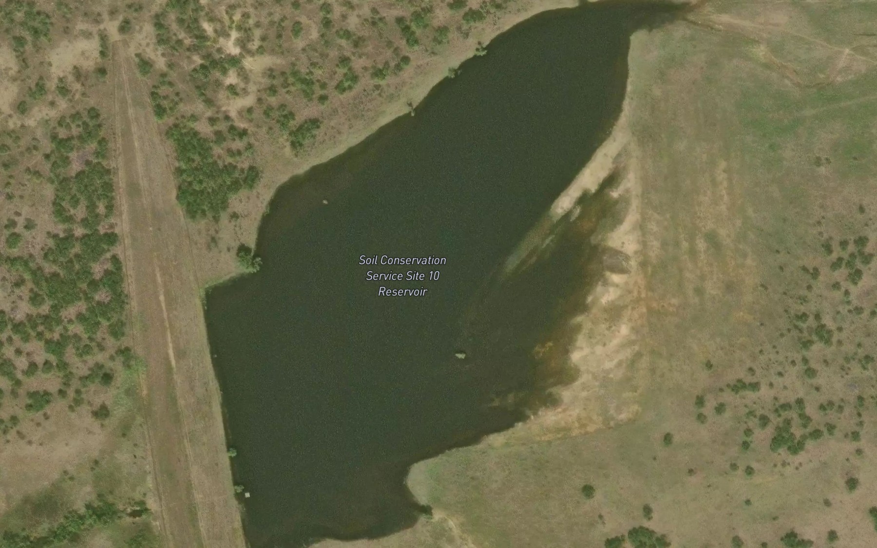 Satellite map of the Soil Conservation Service Site 10 Reservoir