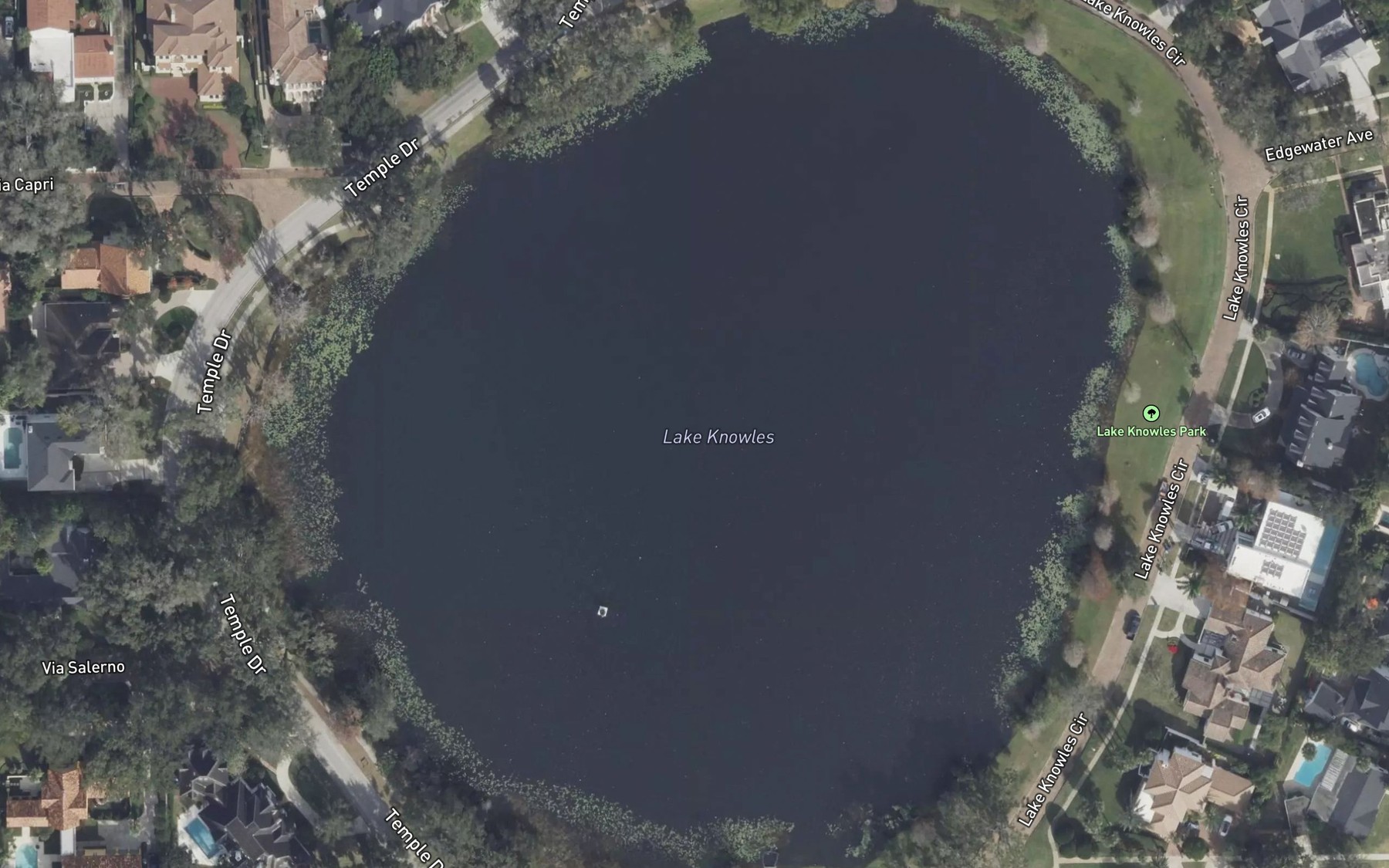 Satellite map of the Lake Knowles