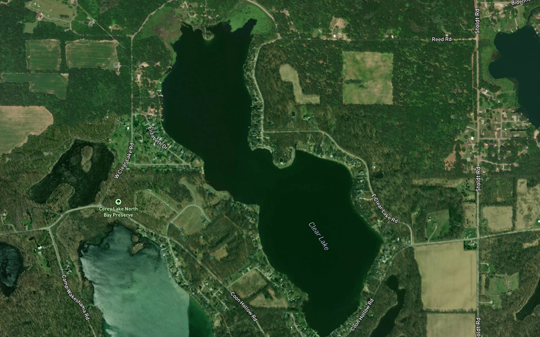 Satellite map of the Clear Lake