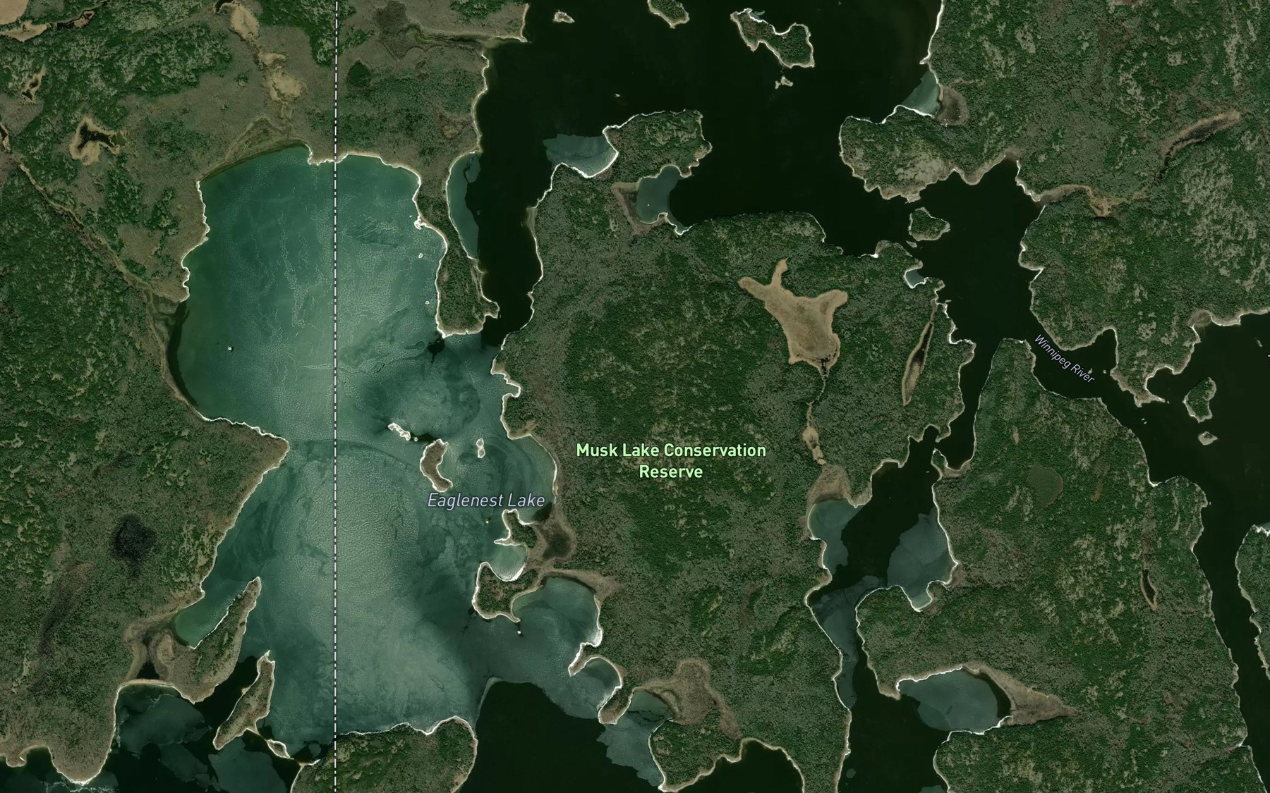 Satellite map of the Eaglenest Lake