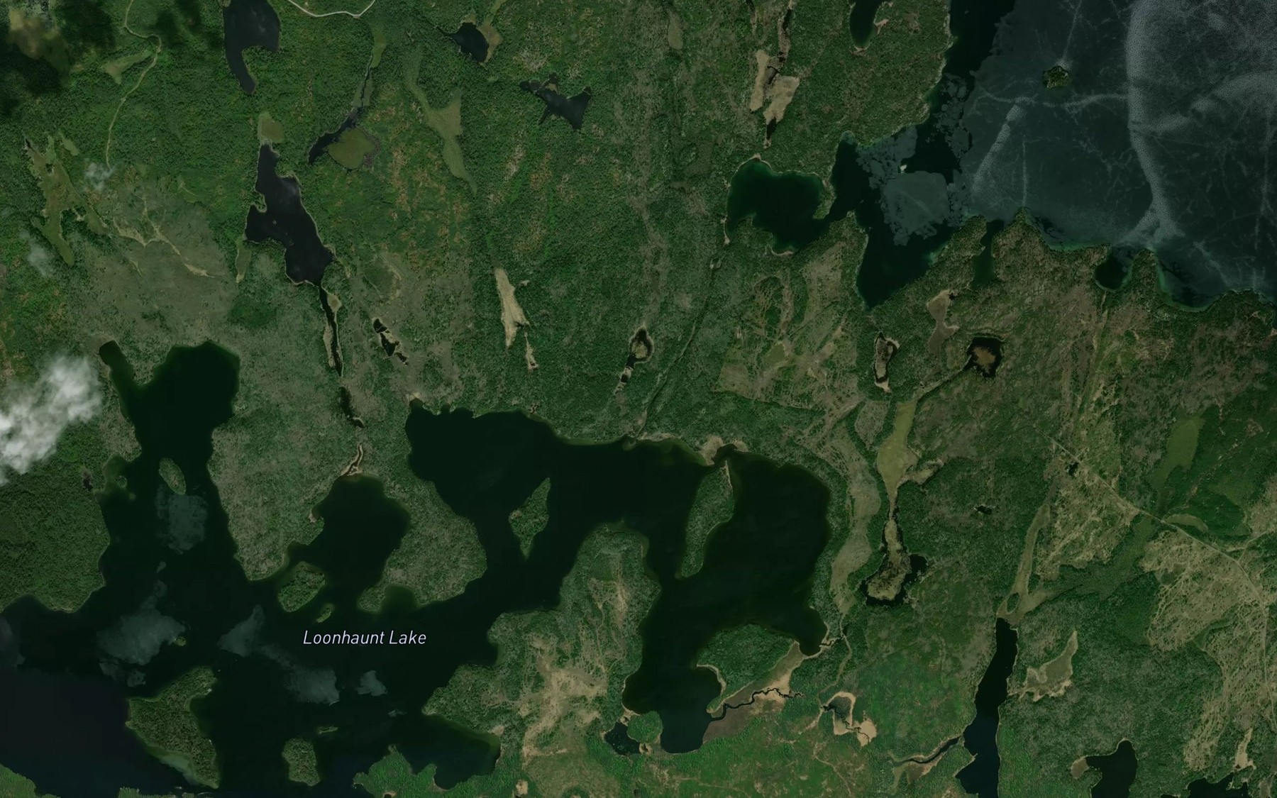 Satellite map of the Kaiashkons Creek
