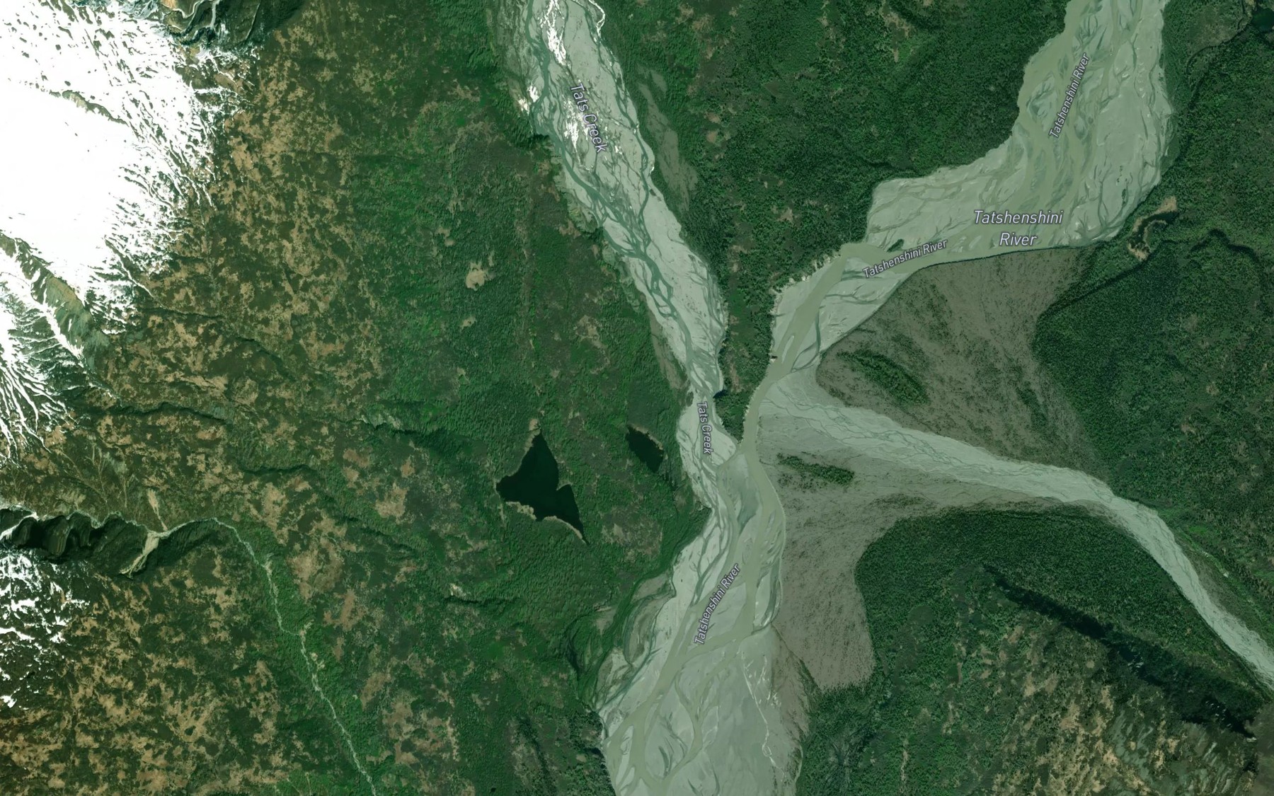 Satellite map of the Tats Creek