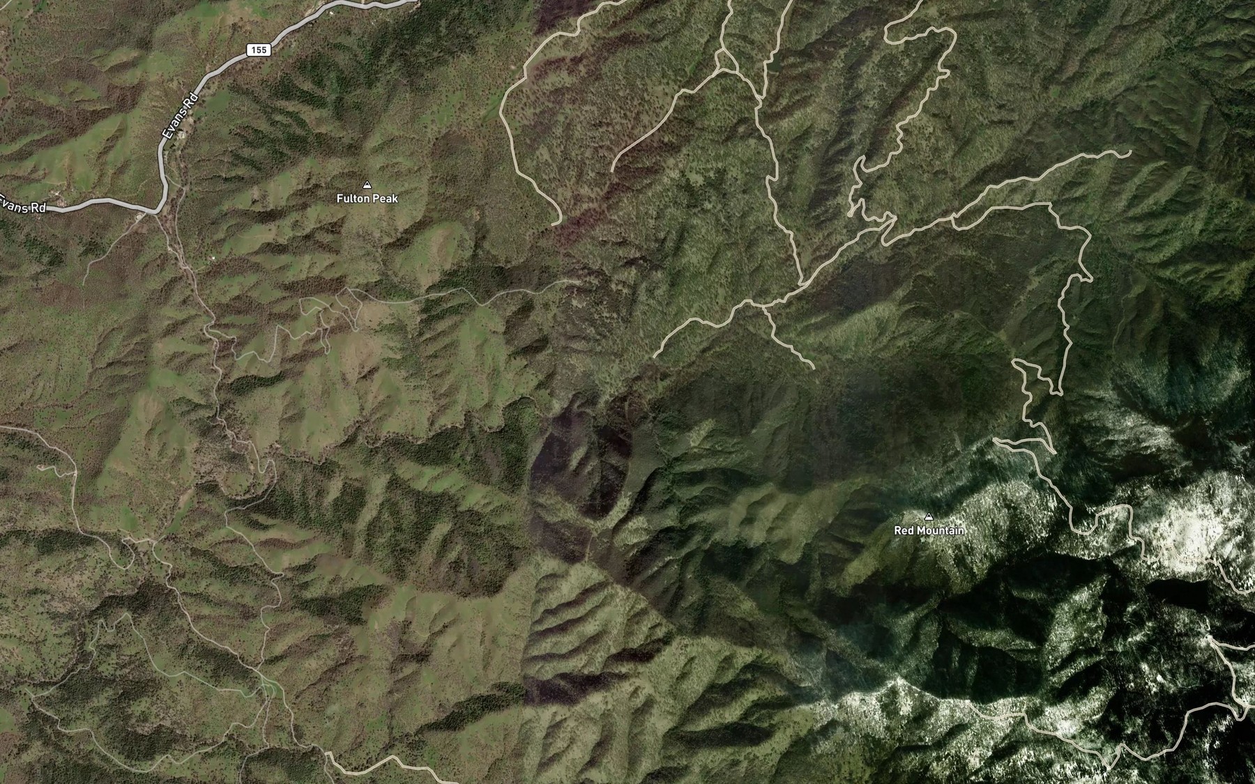 Satellite map of the Bear Creek