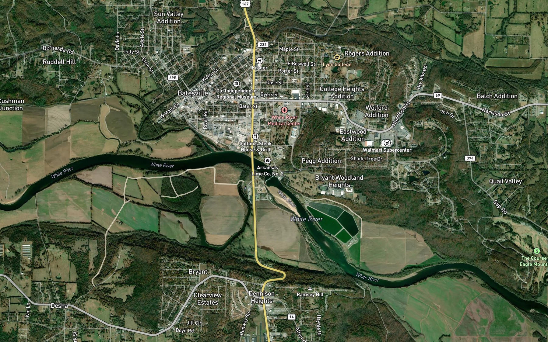 Satellite map of the Stillhouse Branch