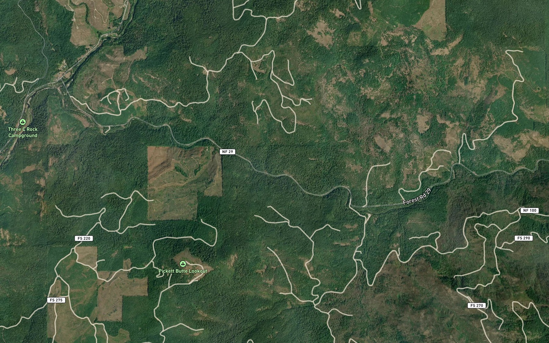 Satellite map of the Chapman Creek