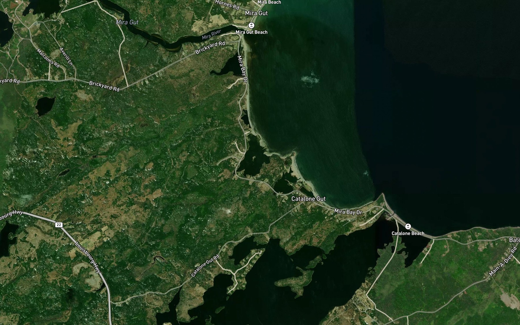 Satellite map of the Dixons Pond