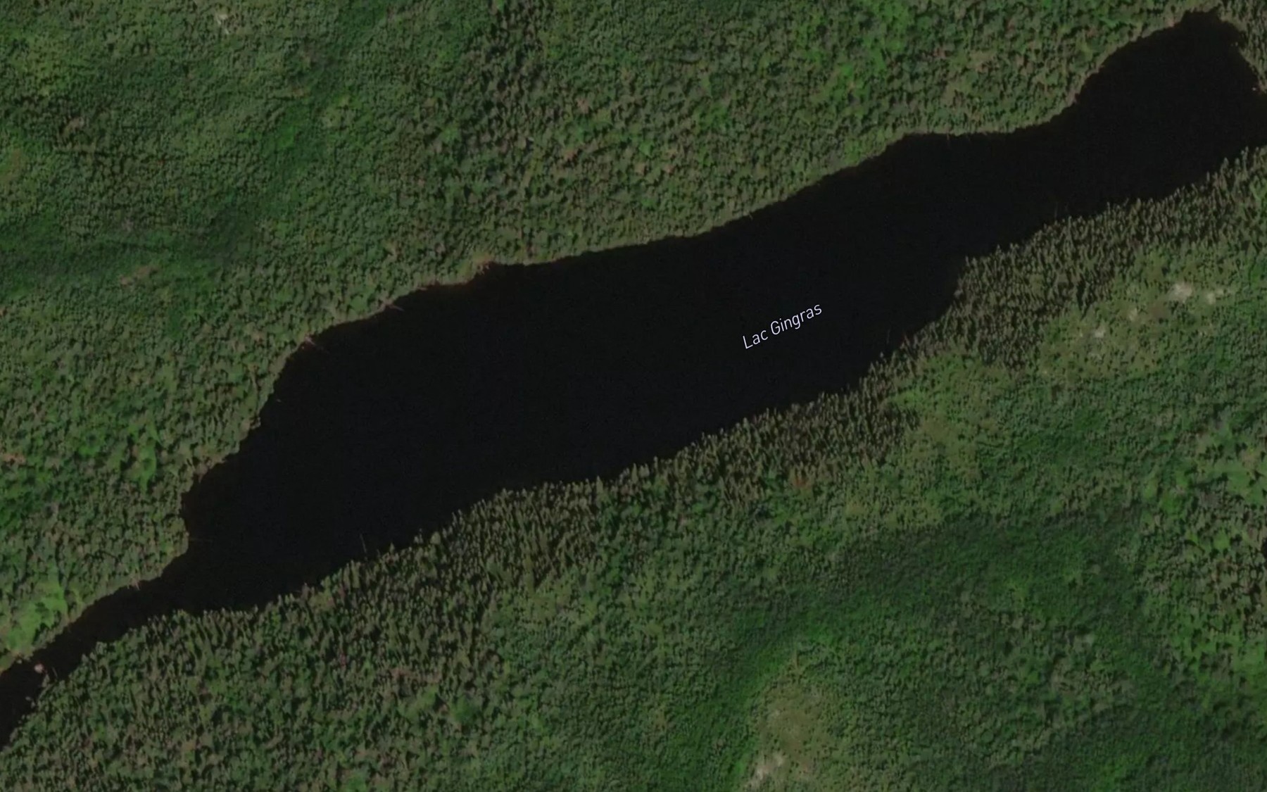 Satellite map of the Lac Gingras