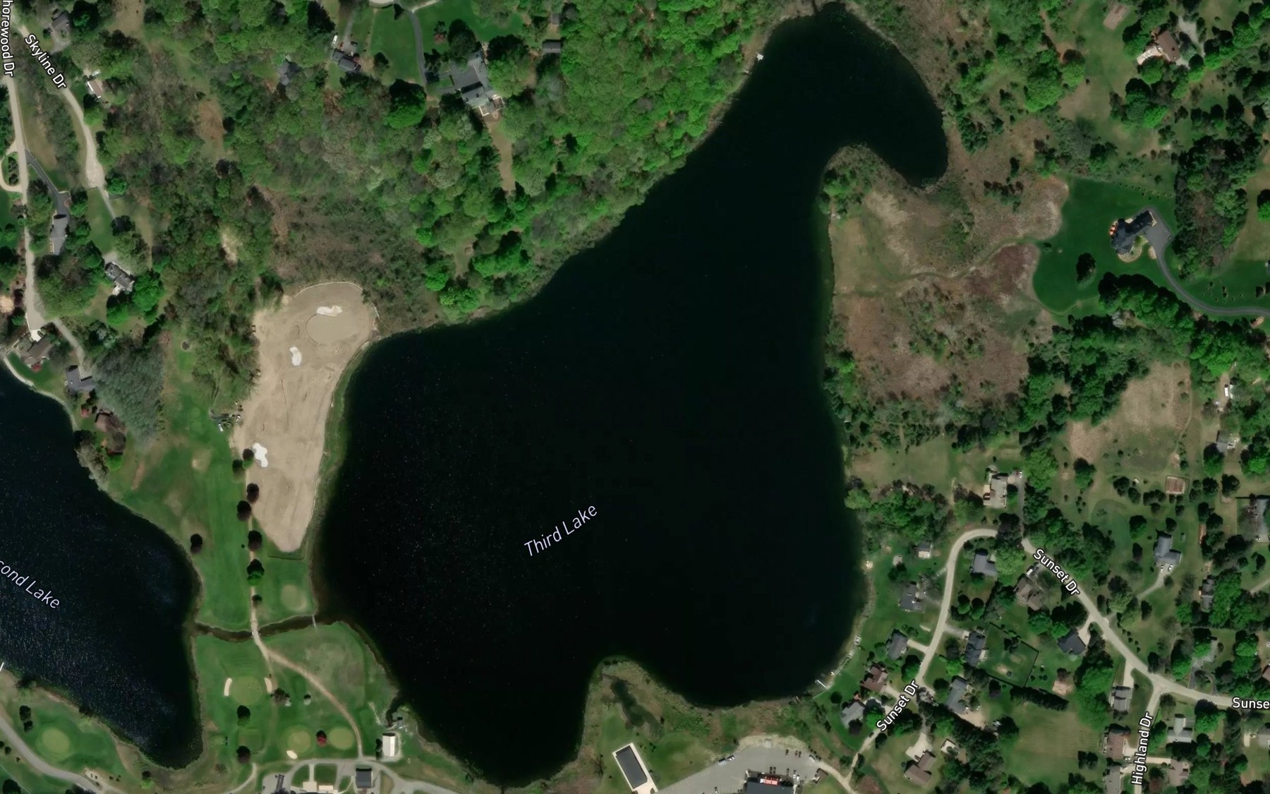 Satellite map of the Third Lake