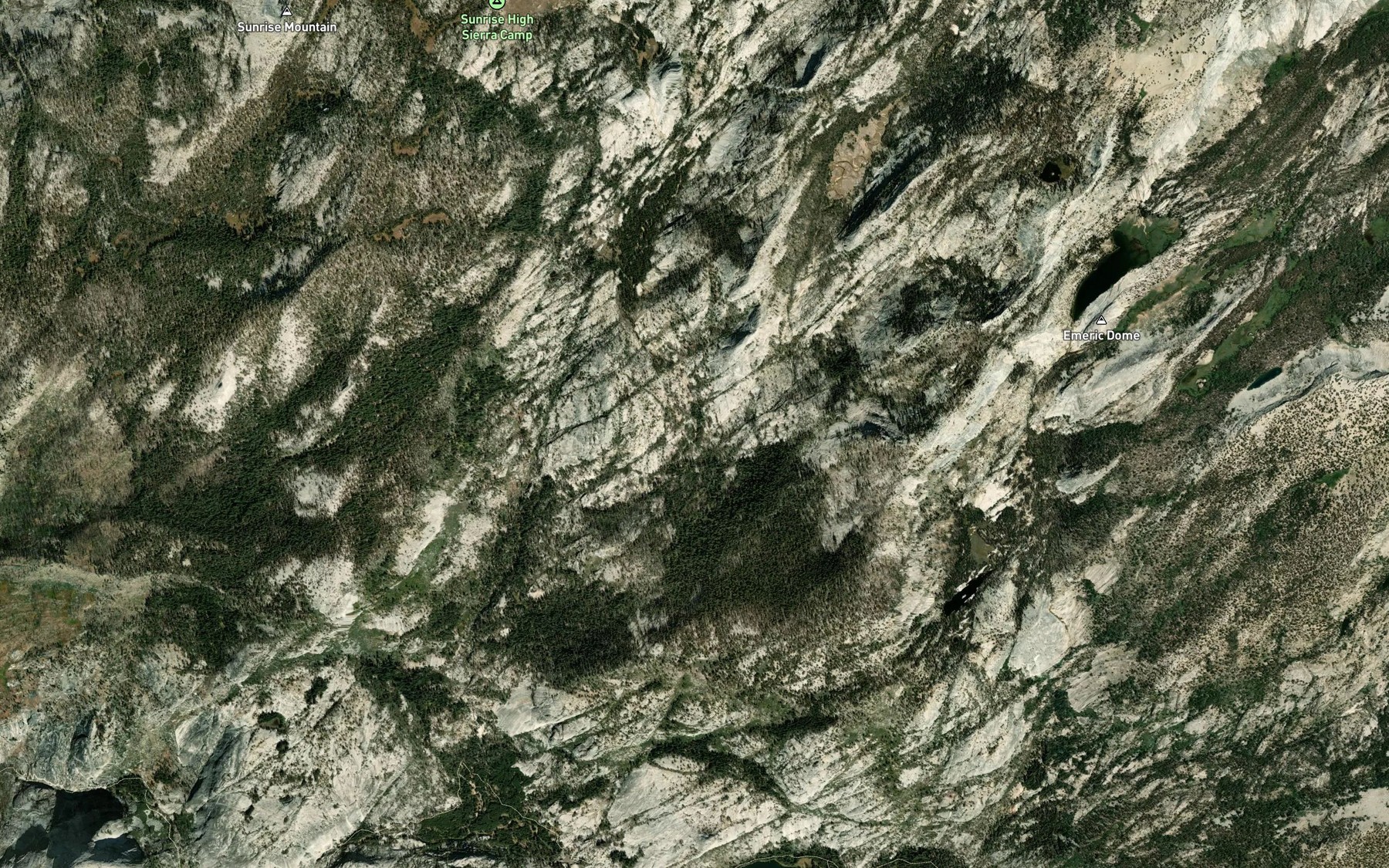 Satellite map of the Cathedral Fork