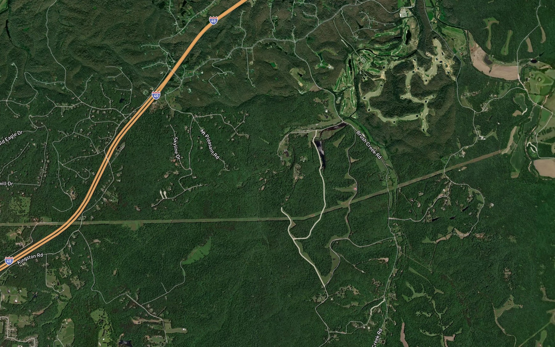 Satellite map of the Flatrock Branch