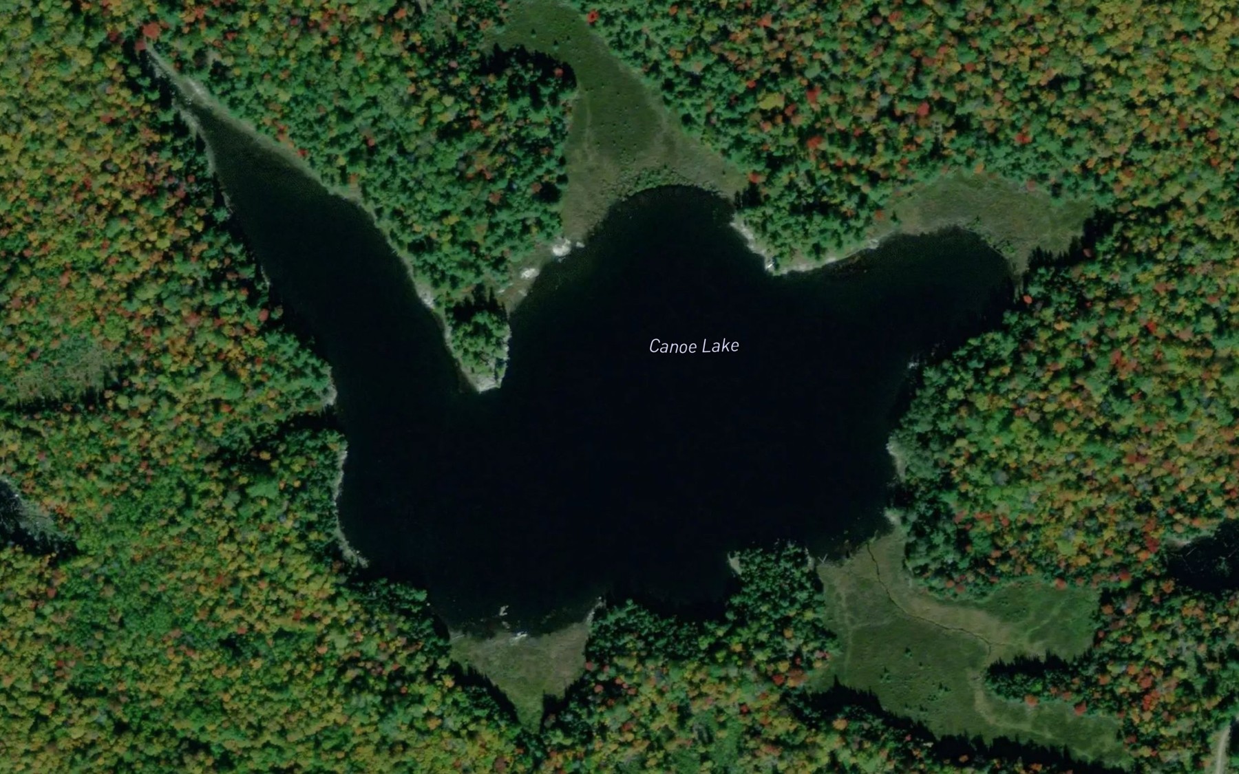 Satellite map of the Canoe Lake