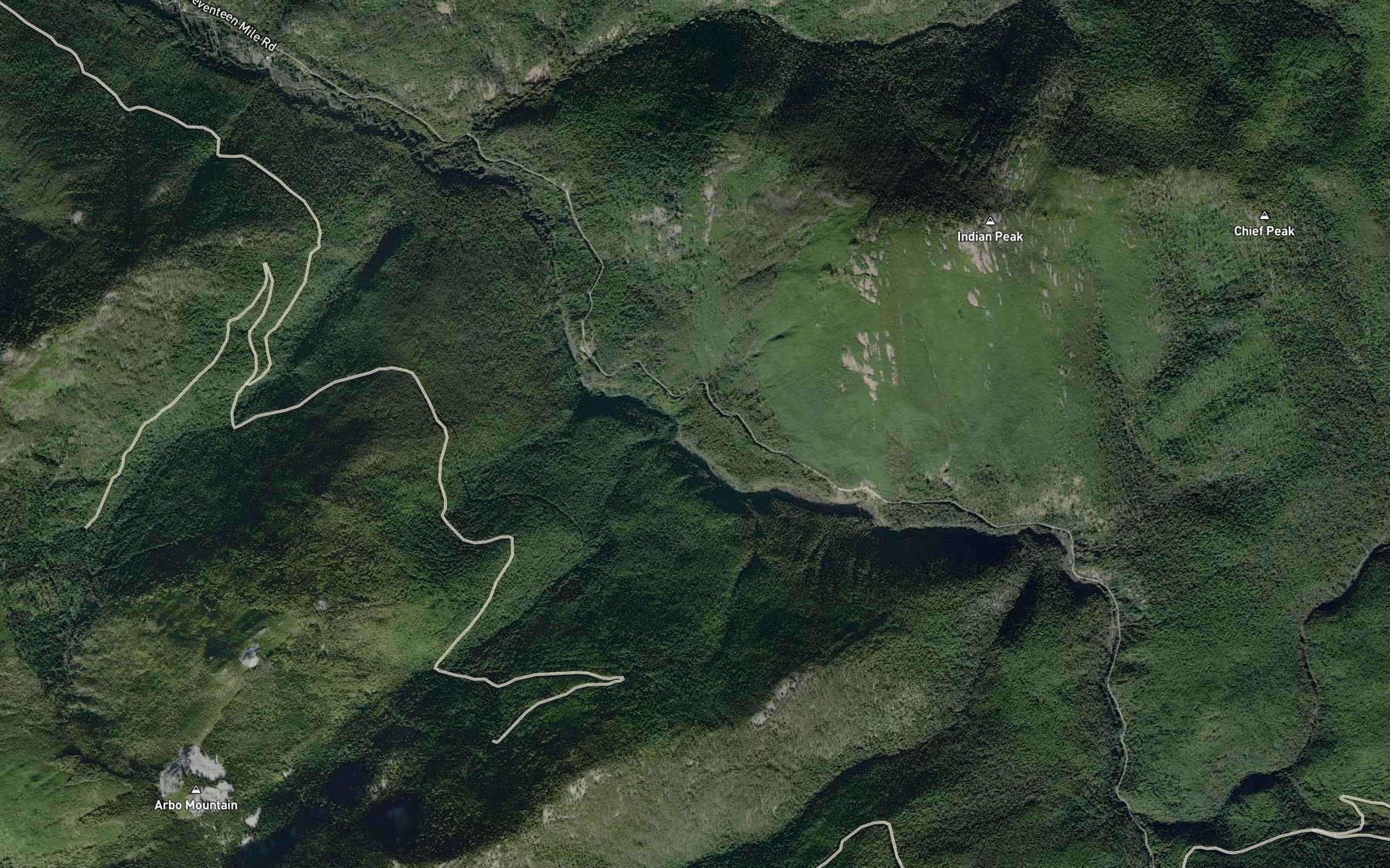 Satellite map of the Mule Creek