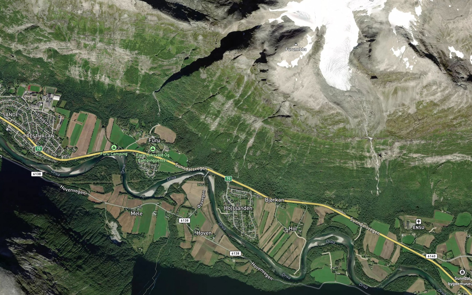Satellite map of the Haltsvabekken