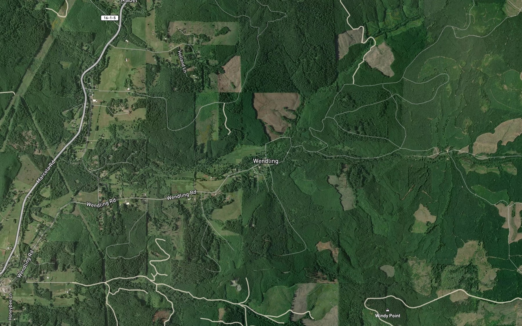 Satellite map of the Beaver Creek