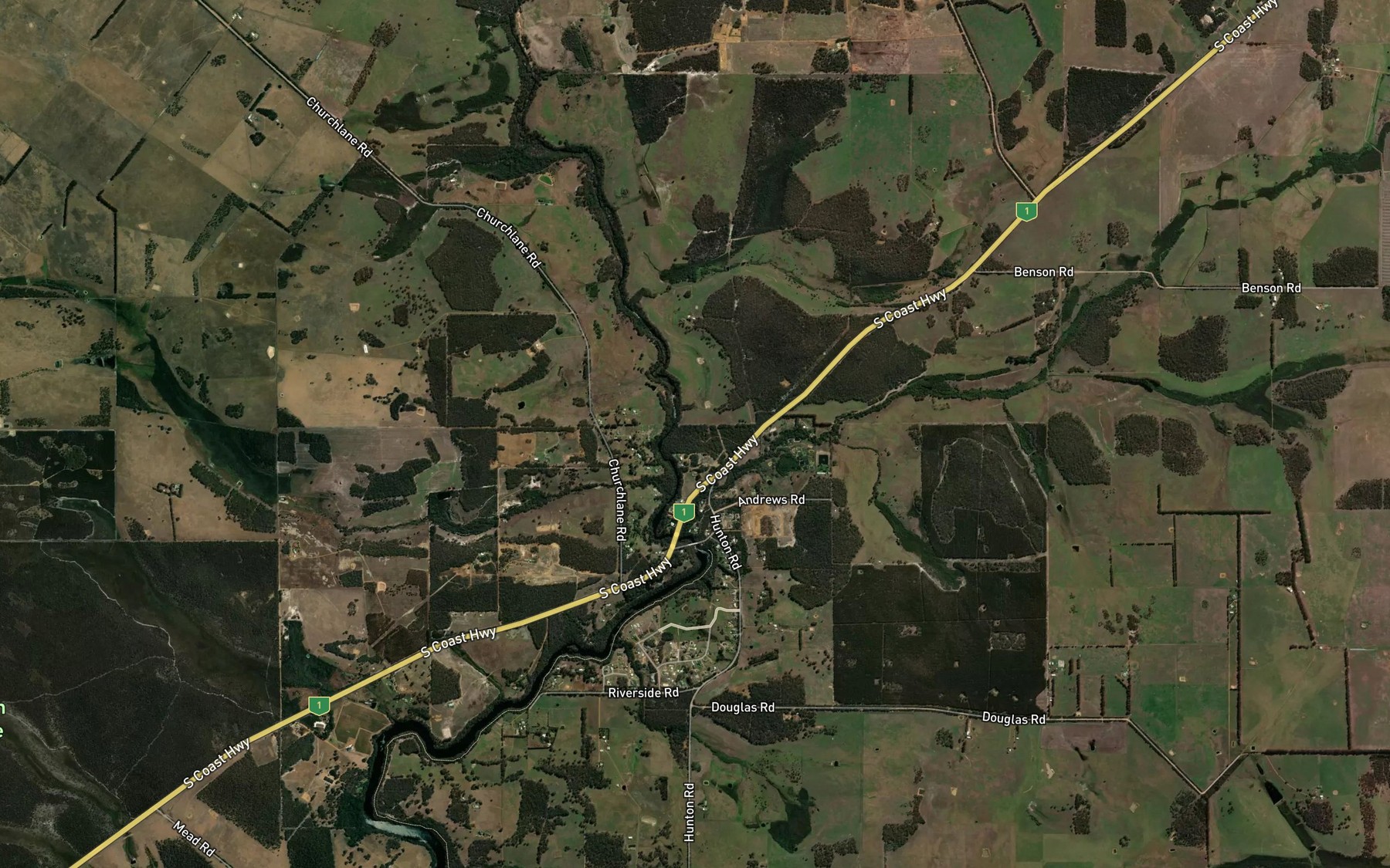 Satellite map of the Chelgiup Creek