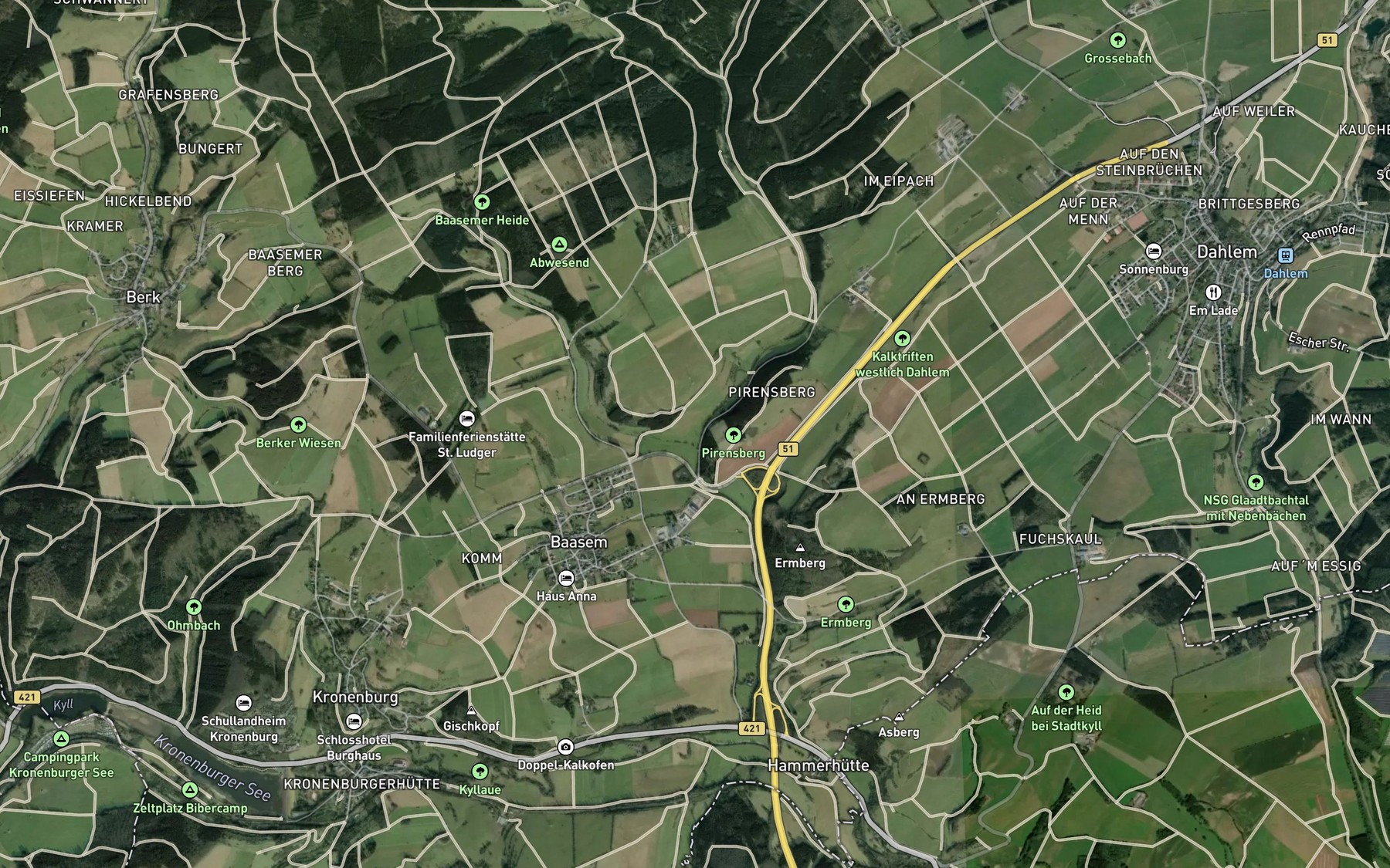 Satellite map of the Simmeler Bach