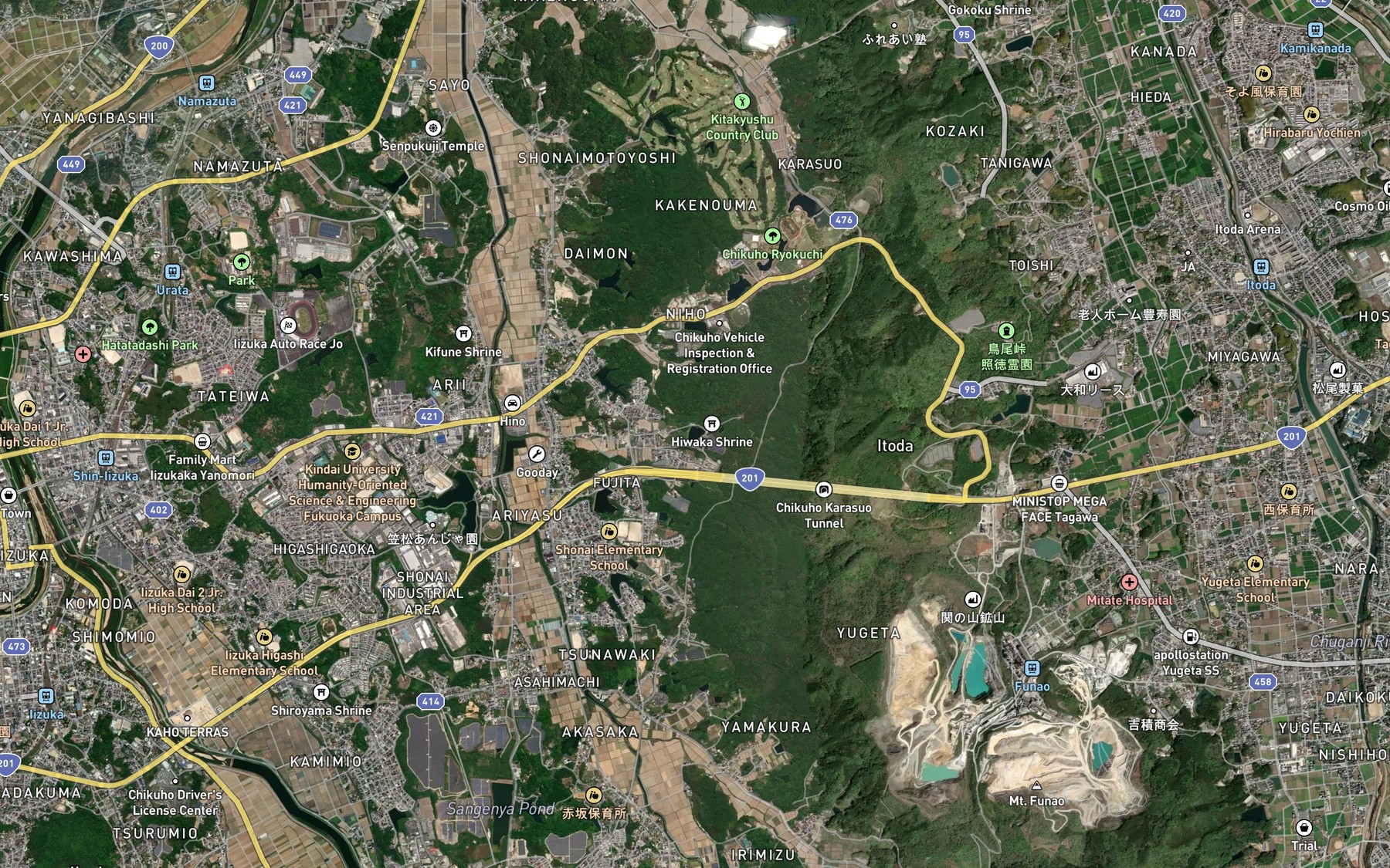 Satellite map of the Yamanokuchi Ike