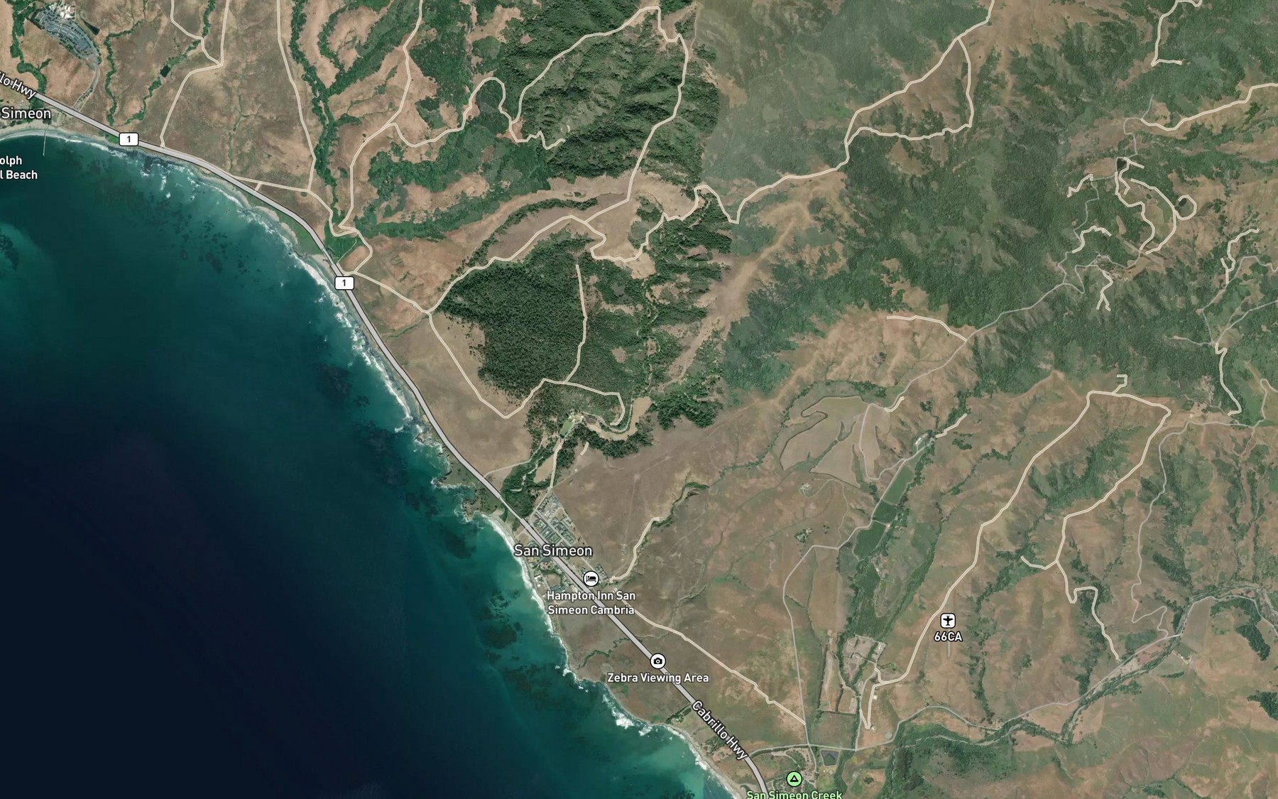 Satellite map of the North Fork Pico Creek