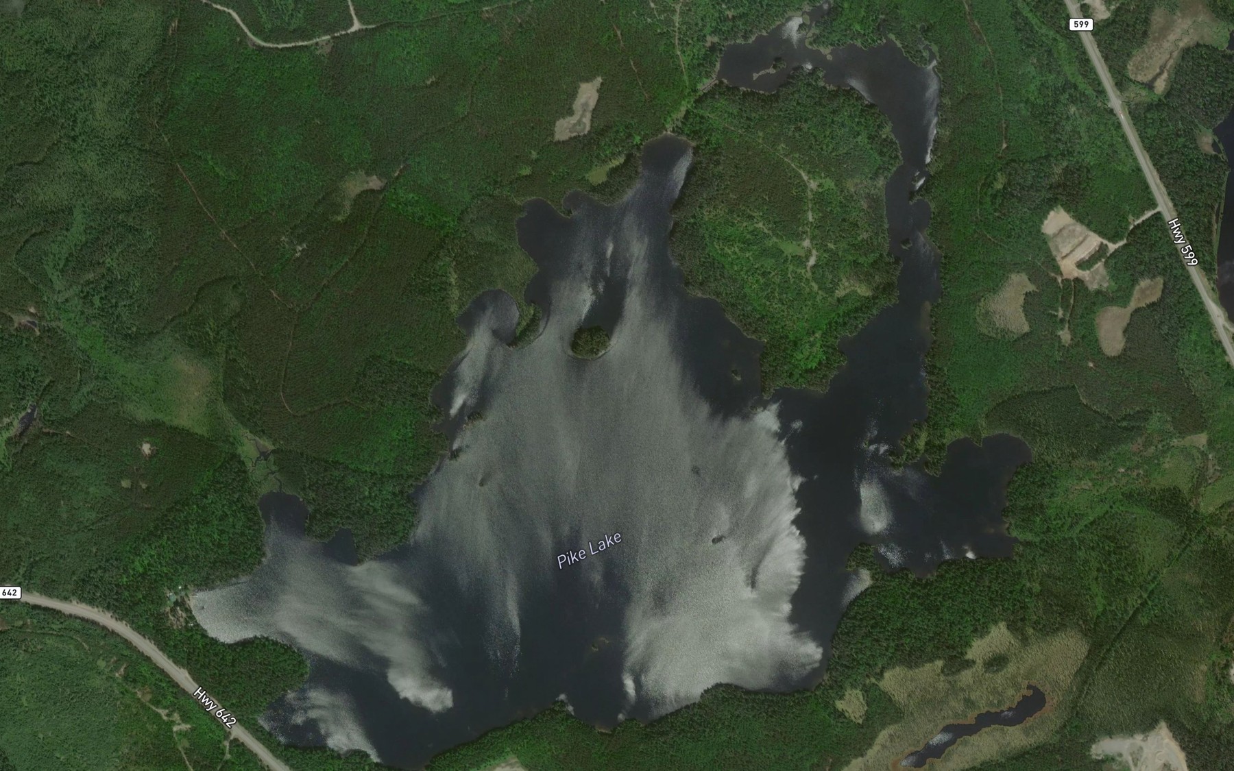 Satellite map of the Pike Lake