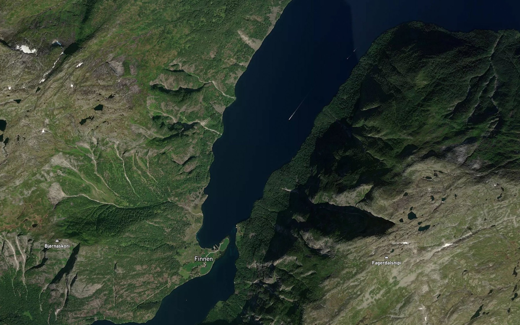 Satellite map of the Finnafjorden