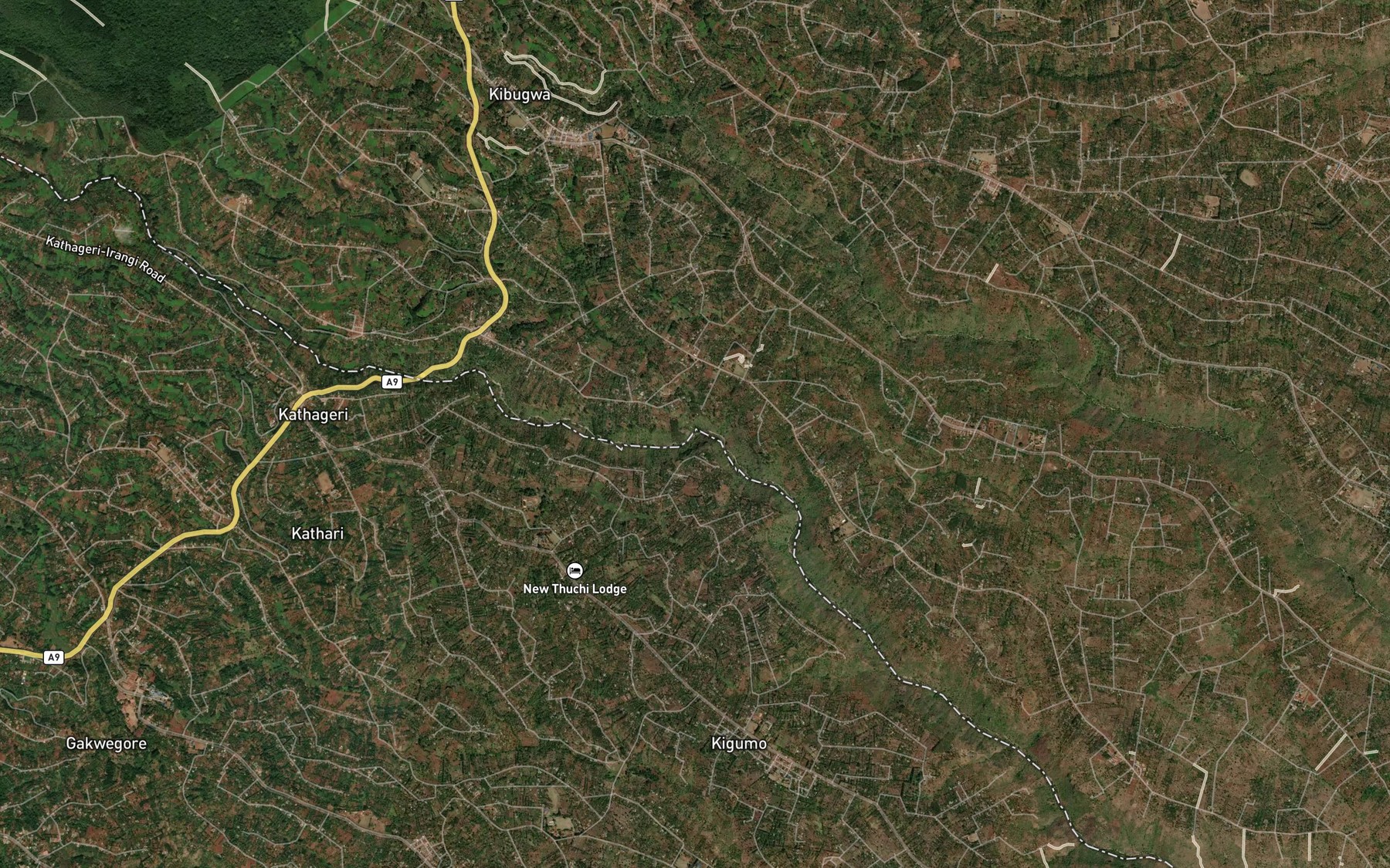 Satellite map of the Mwirithii