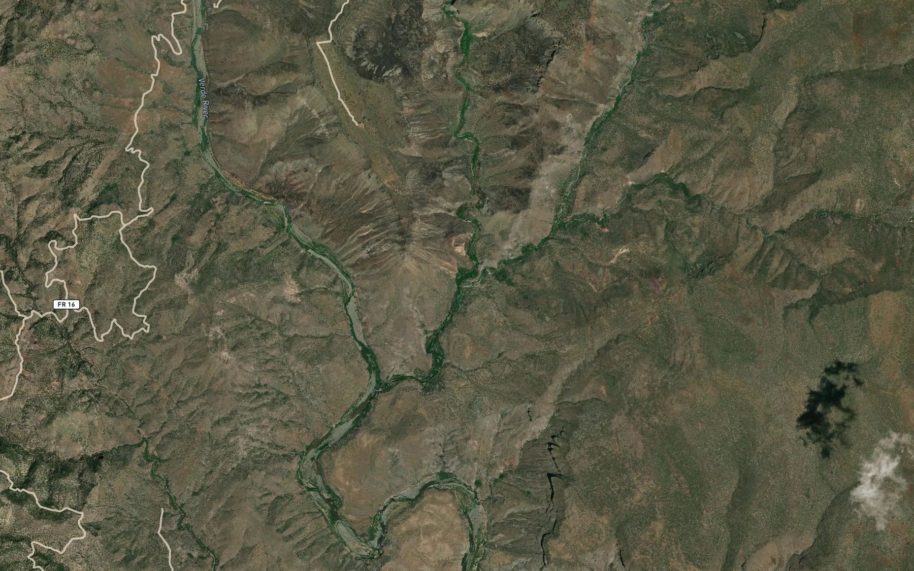 Satellite map of the Hardscrabble Creek