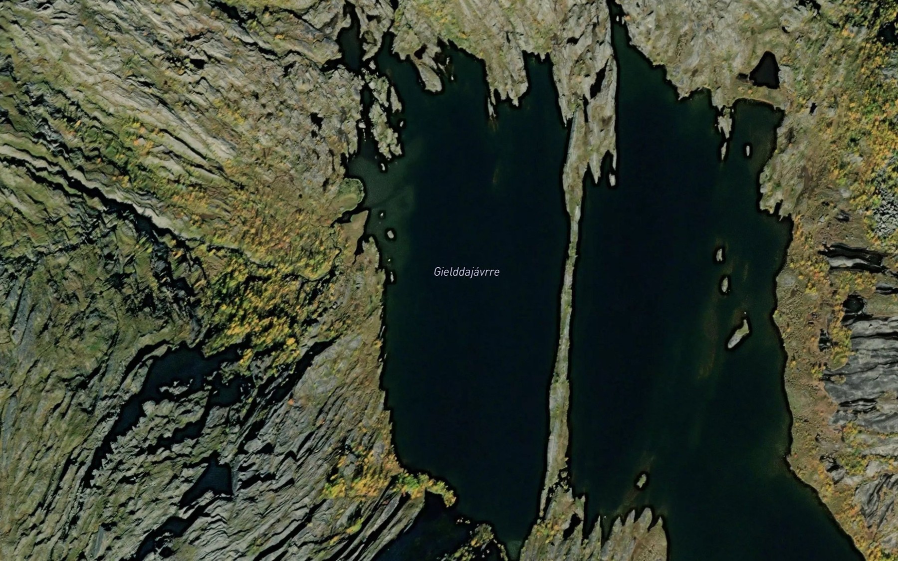 Satellite map of the Gielddajavri