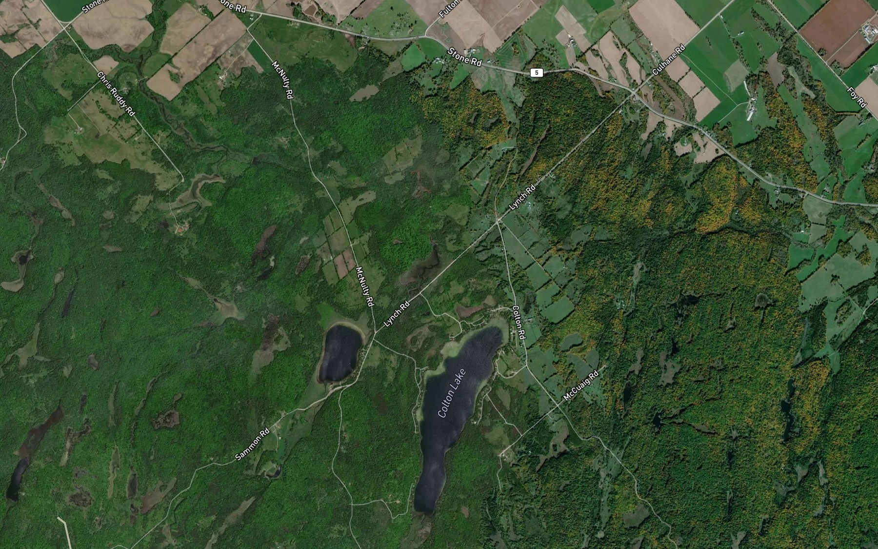 Satellite map of the Moores Creek