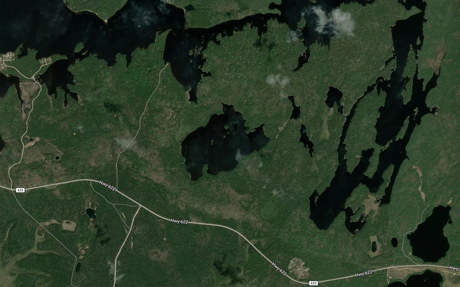 Satellite map of the Grant Lake