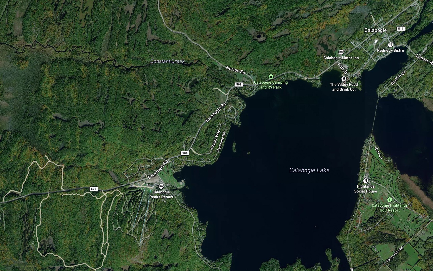 Satellite map of the Sand Bay