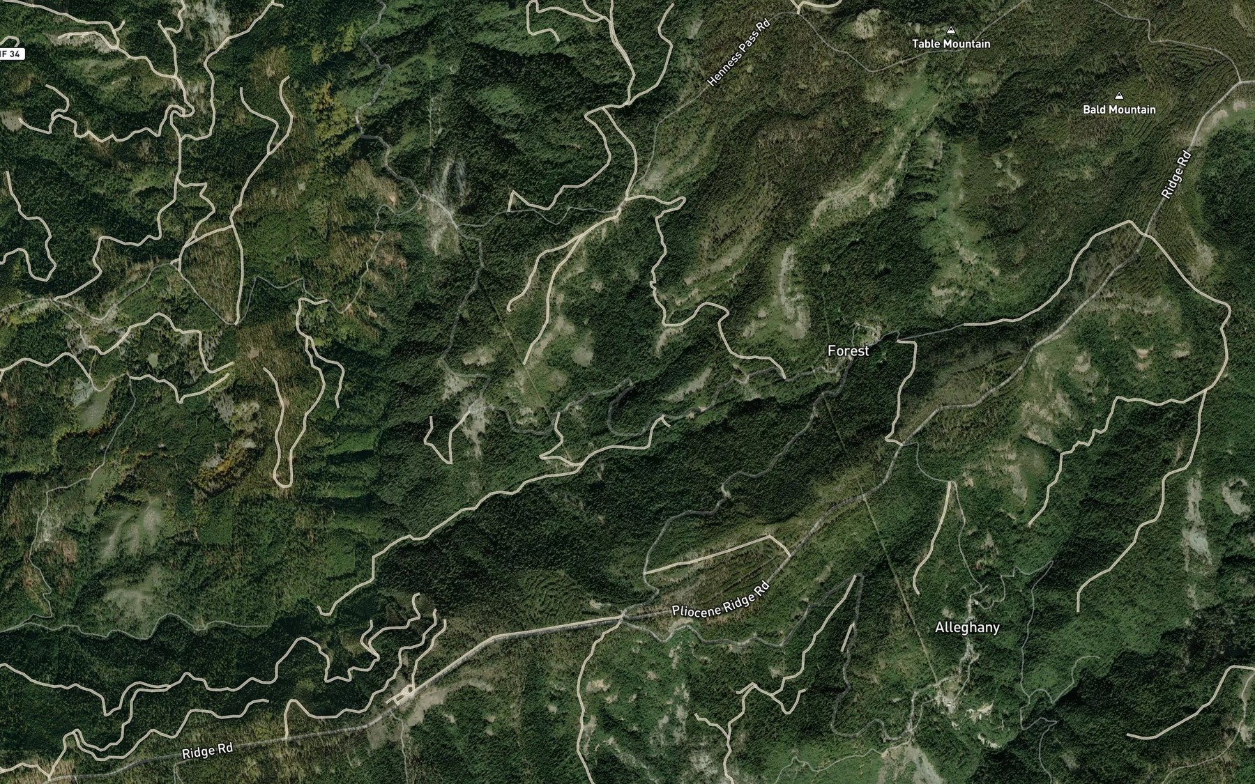 Satellite map of the Sandusky Creek