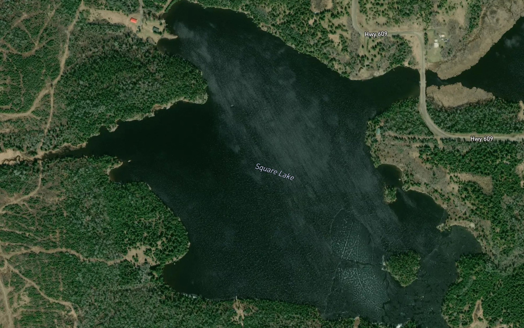Satellite map of the Square Lake