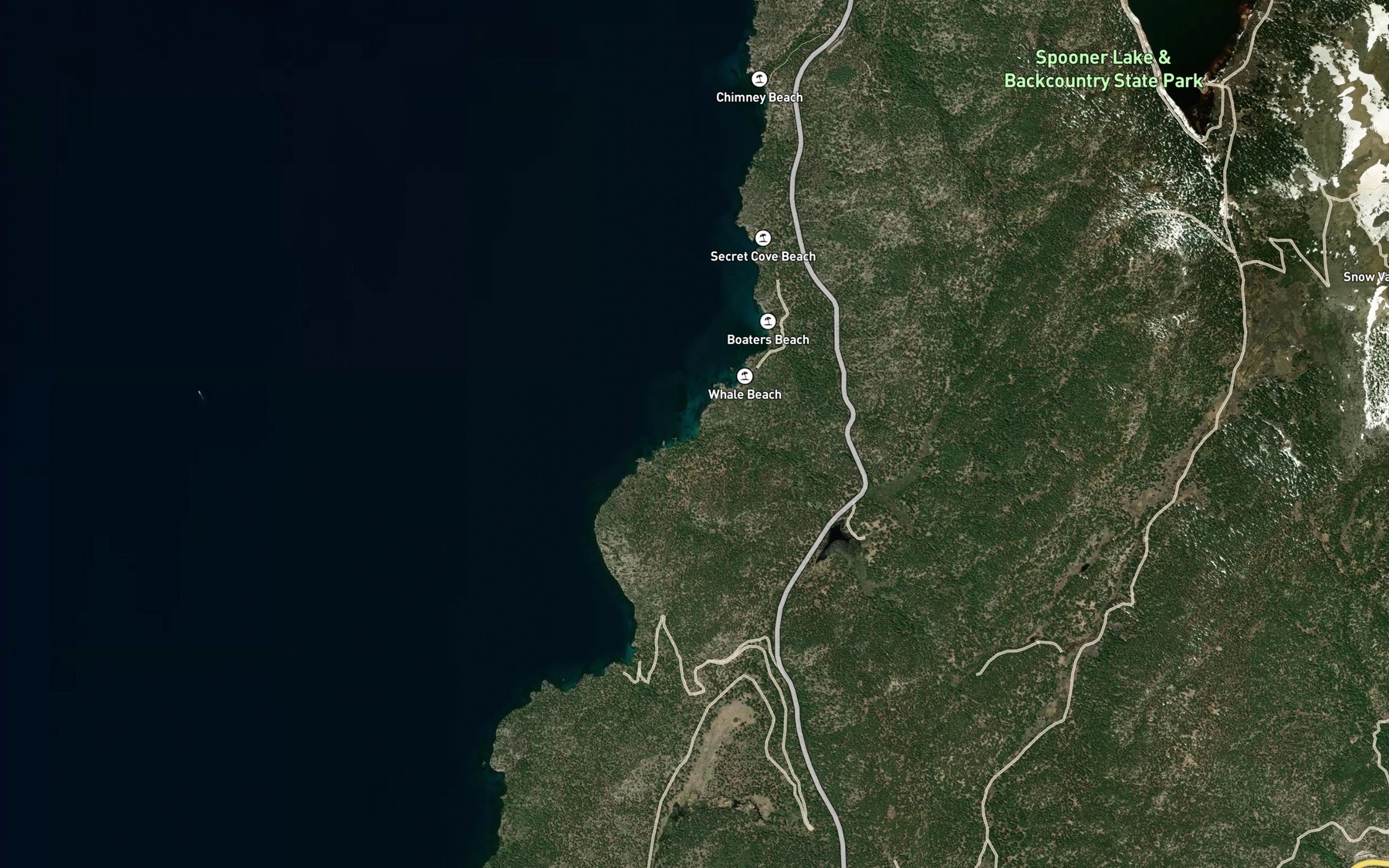 Satellite map of the Bliss Creek