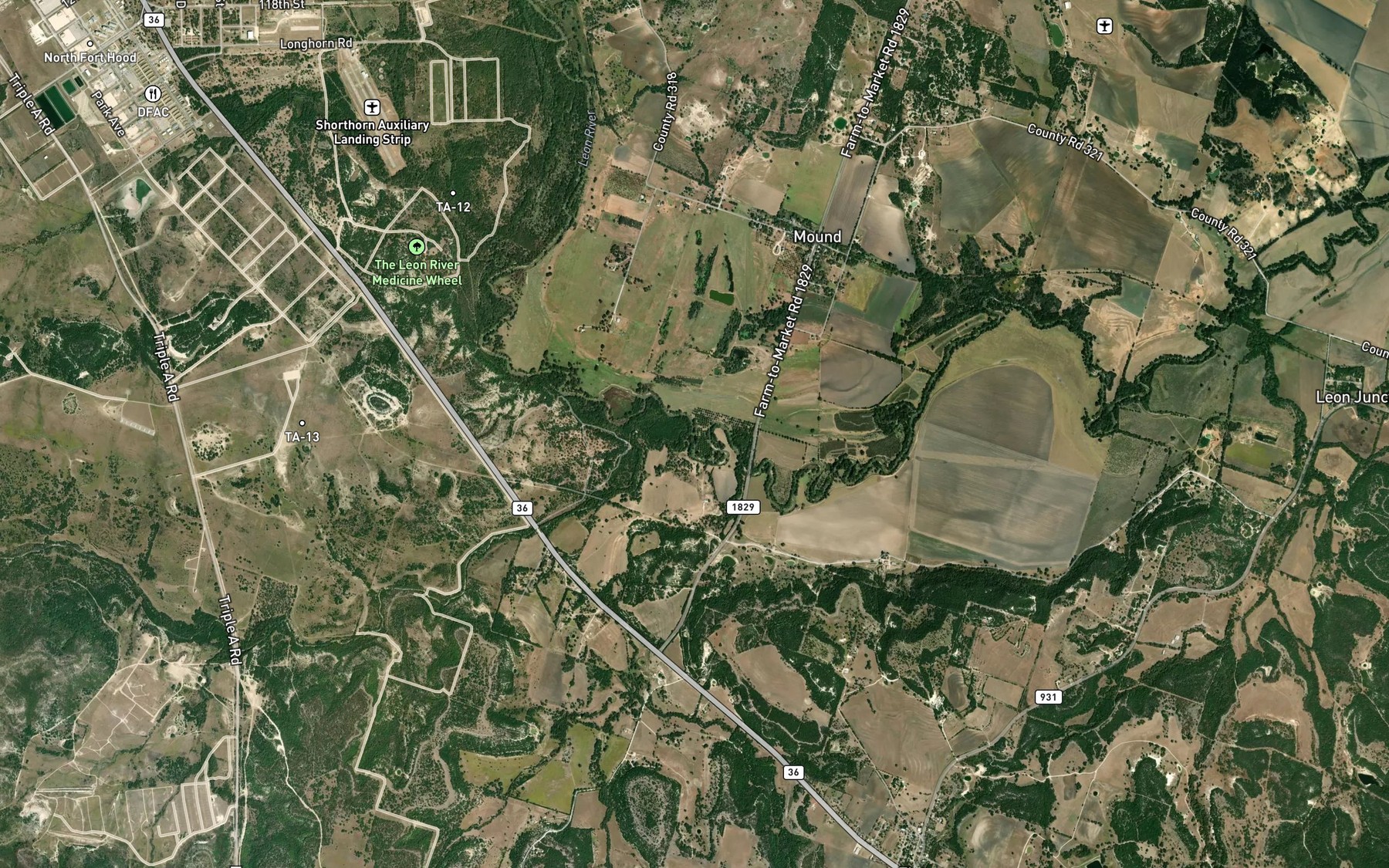 Satellite map of the Henson Creek