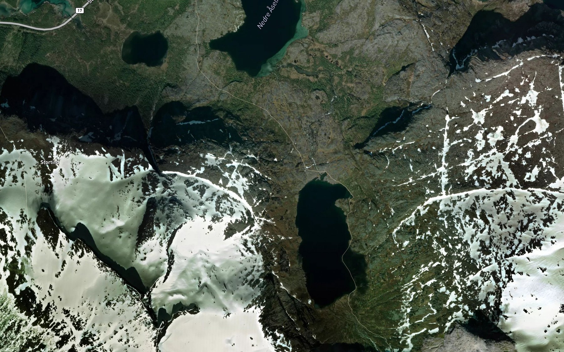 Satellite map of the Aselivatna