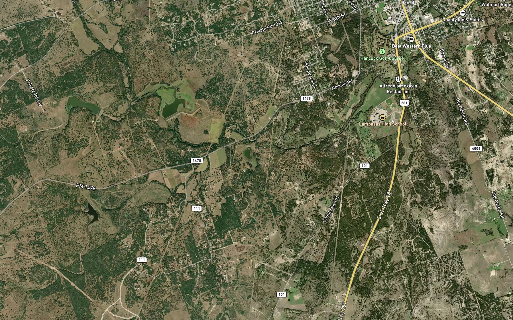 Satellite map of the Soil Conservation Service Site 8 Reservoir