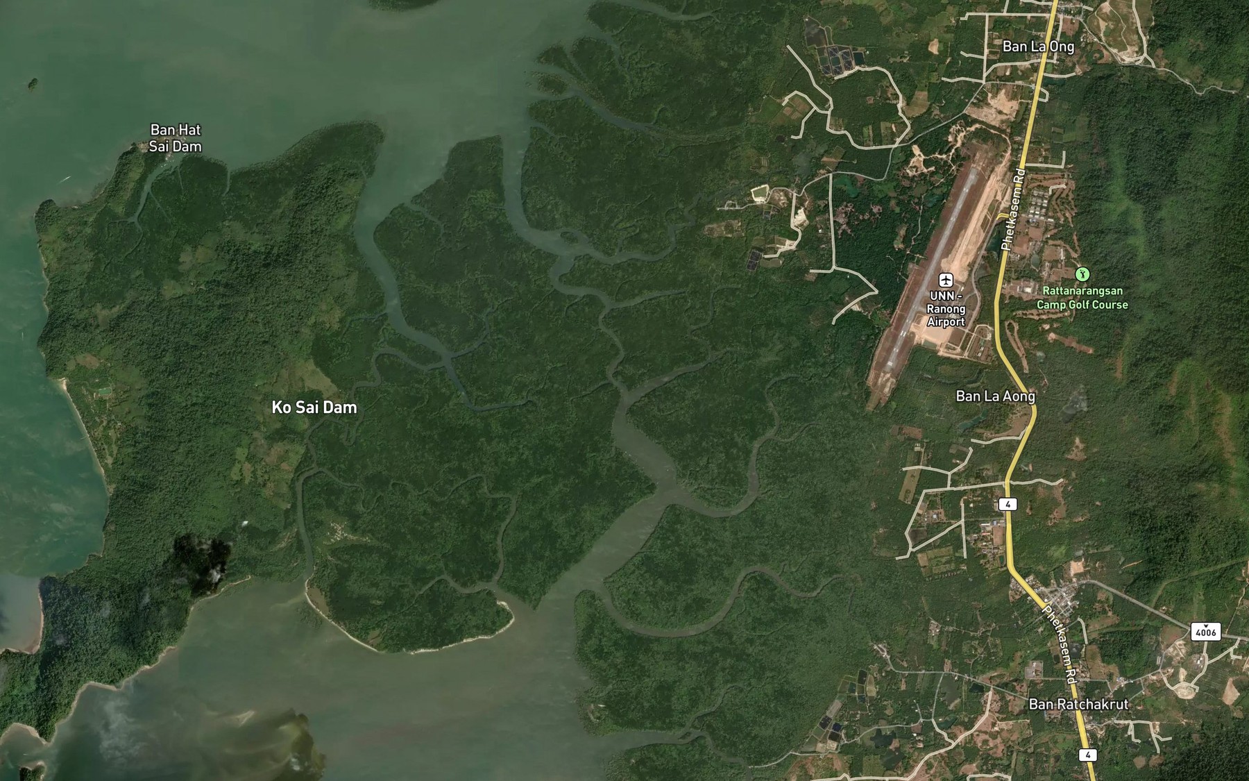 Satellite map of the Khlong La Un