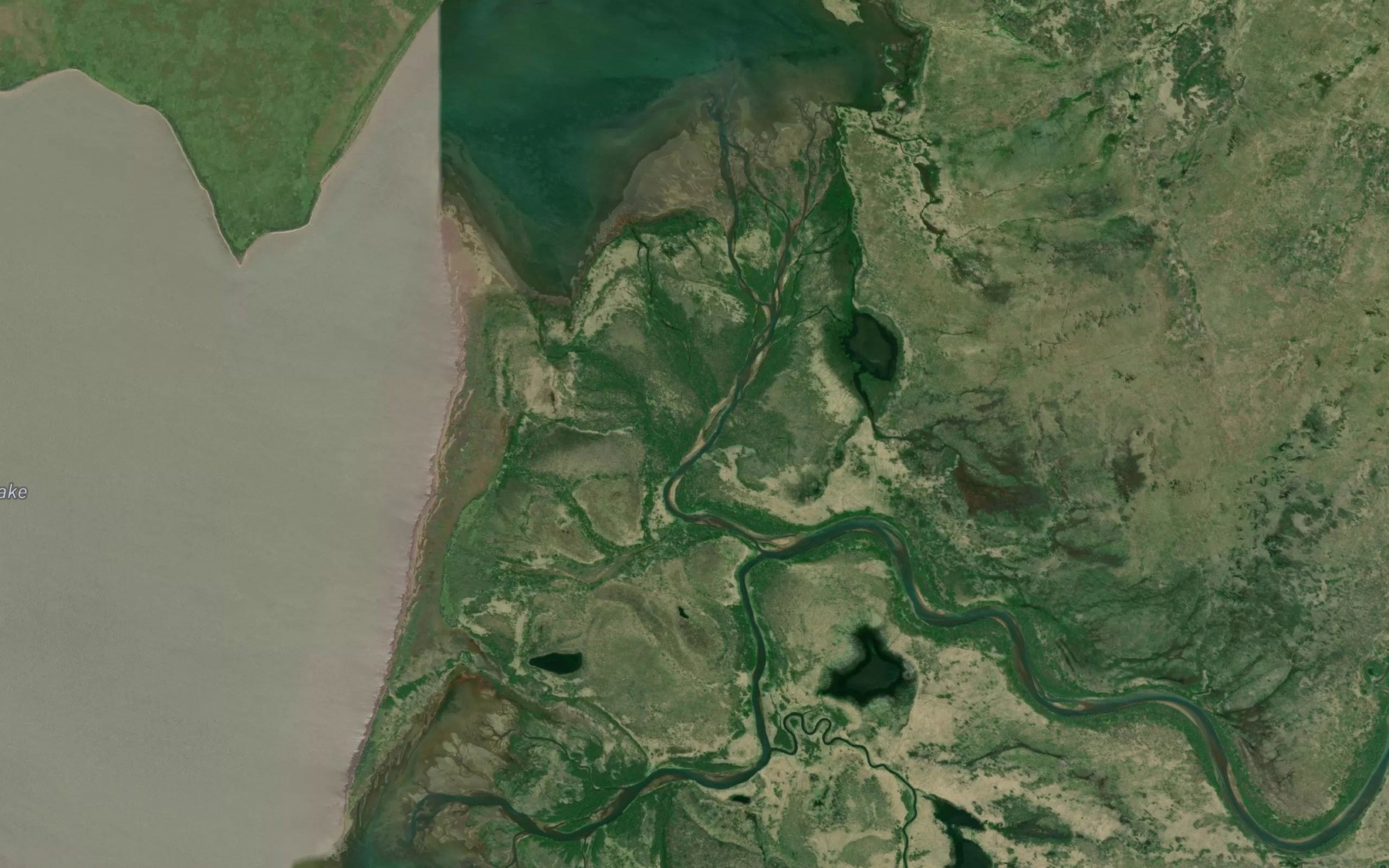 Satellite map of the Alec River
