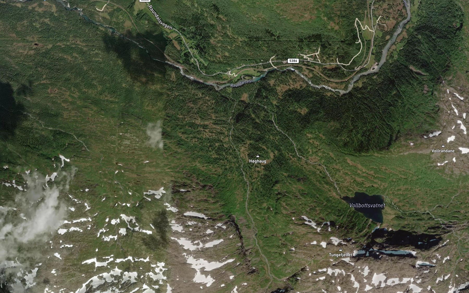 Satellite map of the Fossaredet