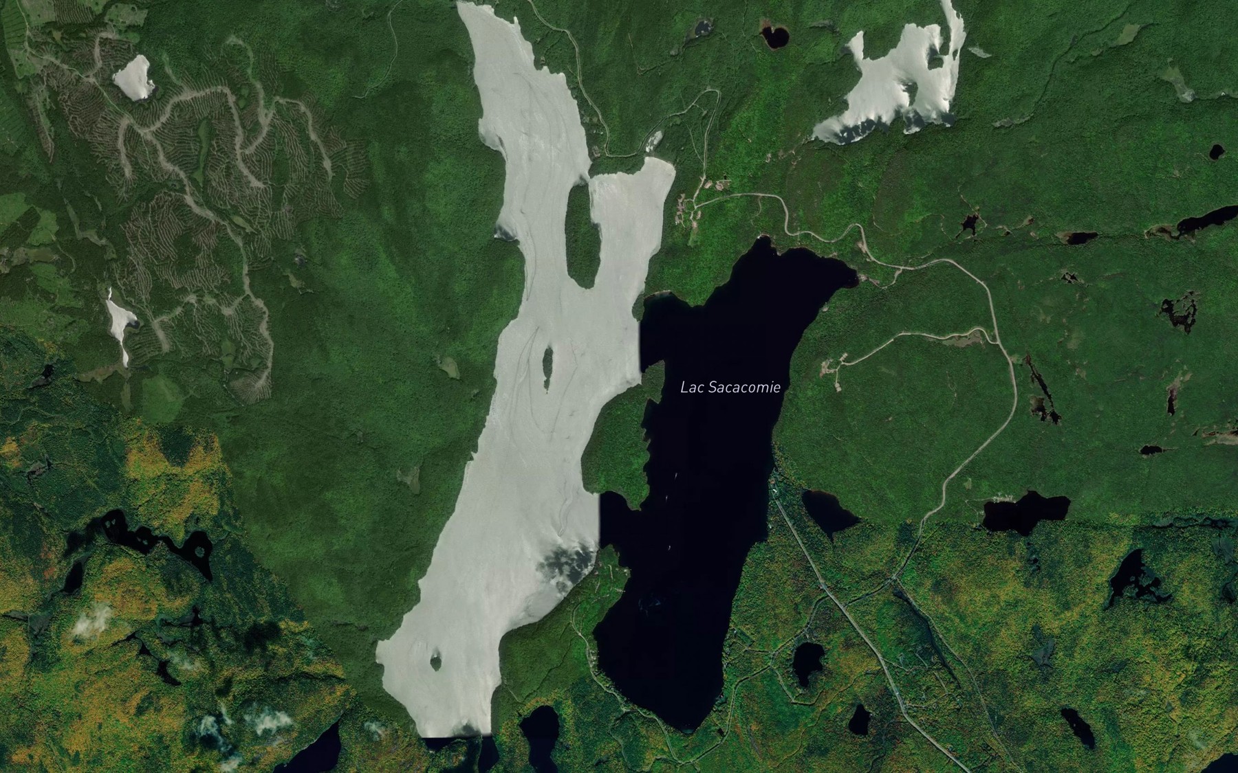 Satellite map of the Lac Sacacomie