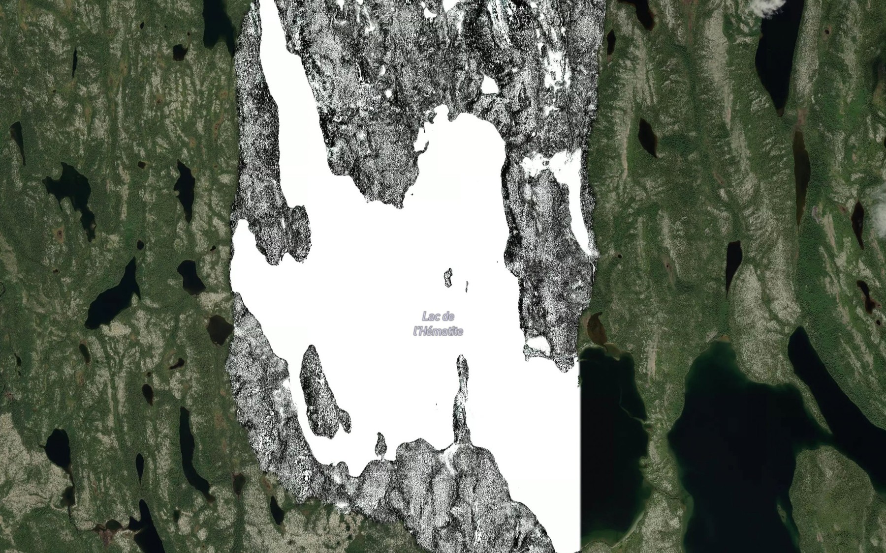 Satellite map of the Lac de l'Hematite