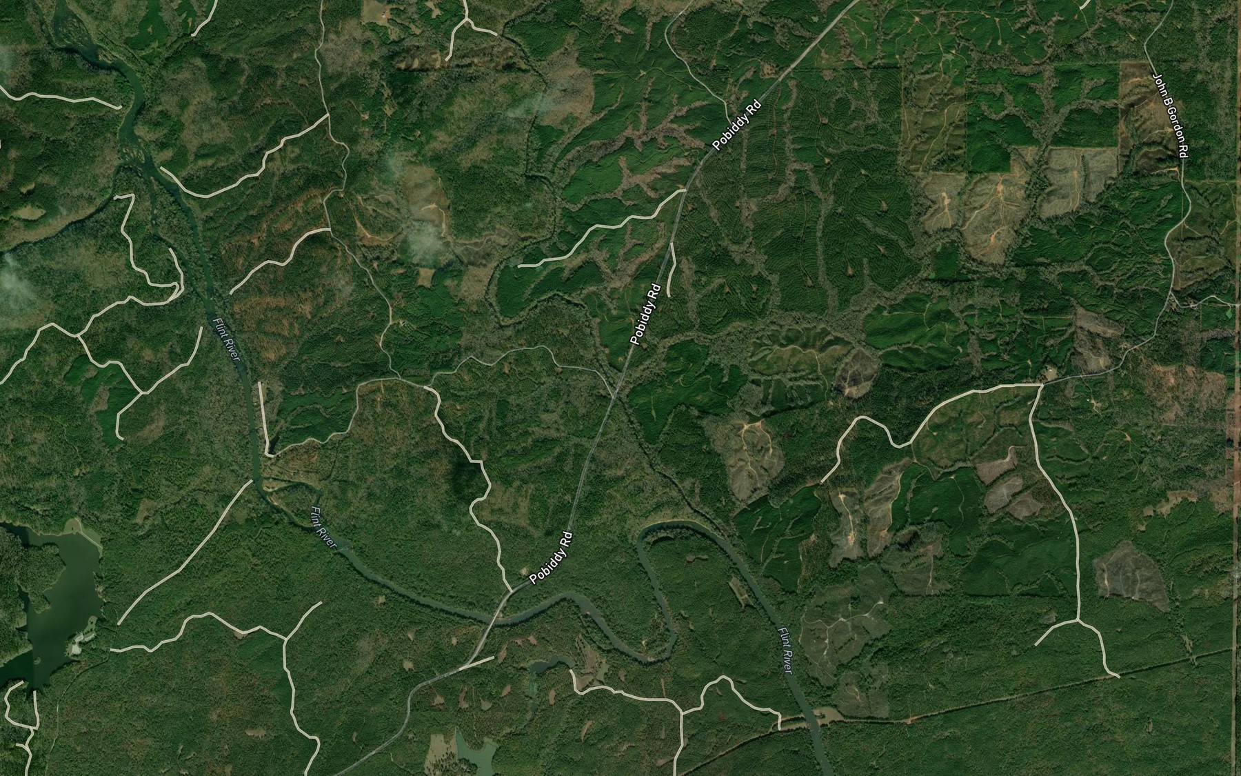 Satellite map of the Dean Creek