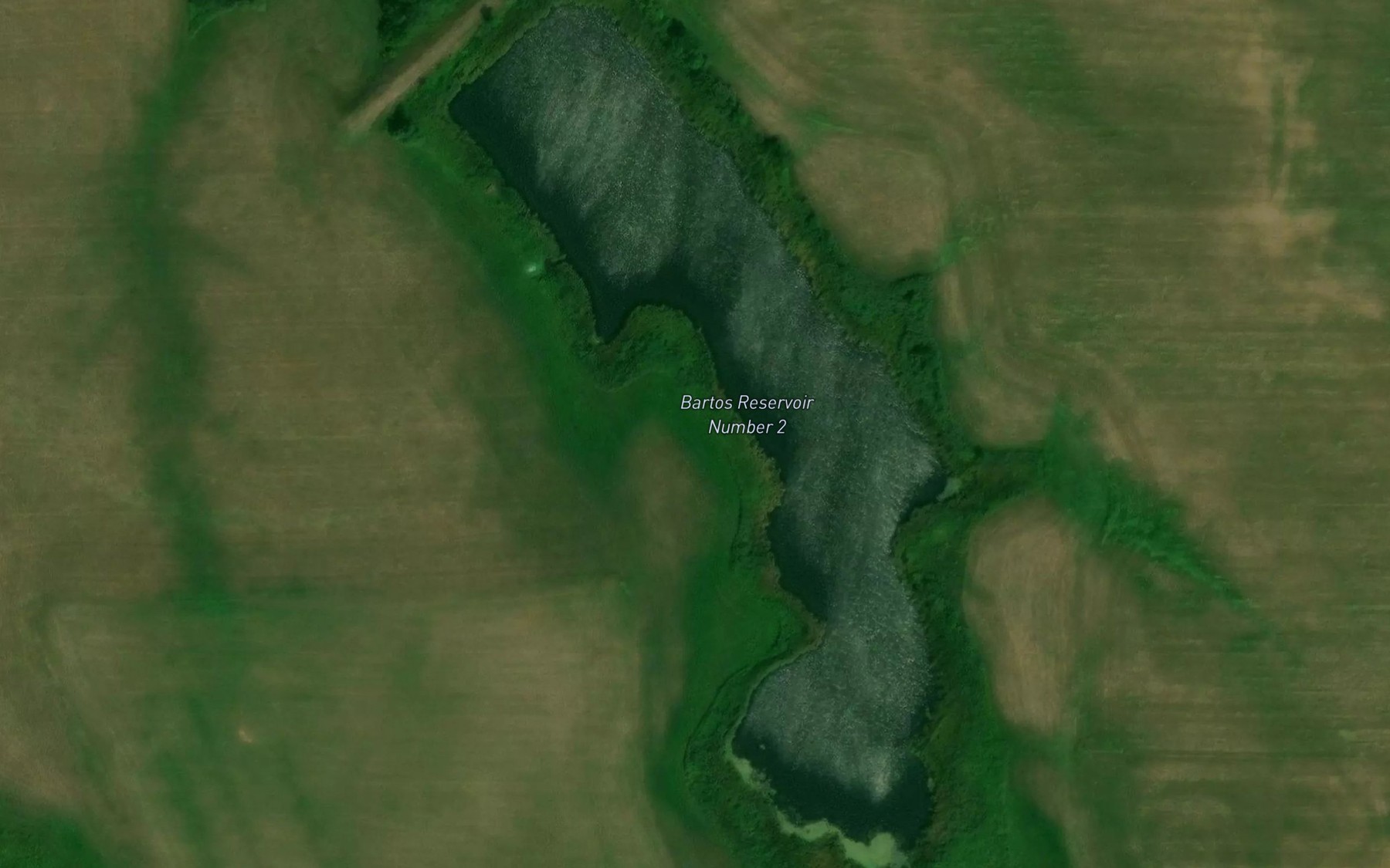 Satellite map of the Bartos Reservoir Number 2